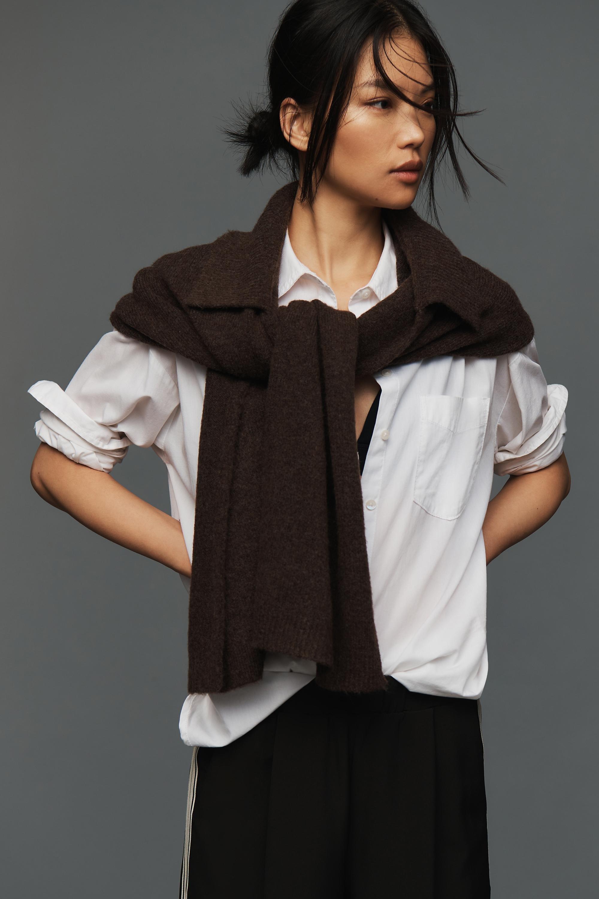 Anthropologie Knit Collar Shrug, Brown, A501_0021, large image number 0