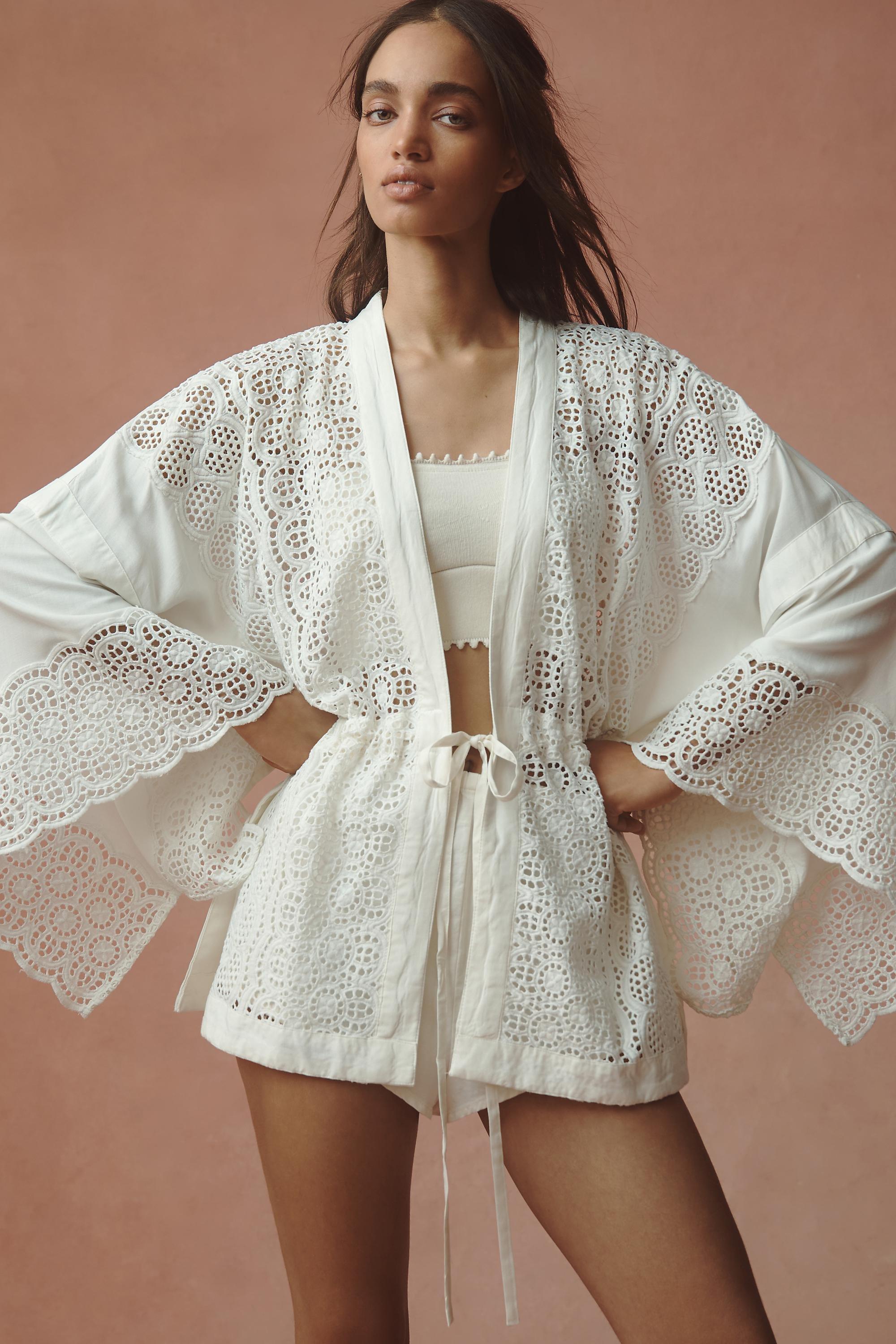 Anthropologie Lace Details Crop Top, Cream, A501_0012, large image number 0