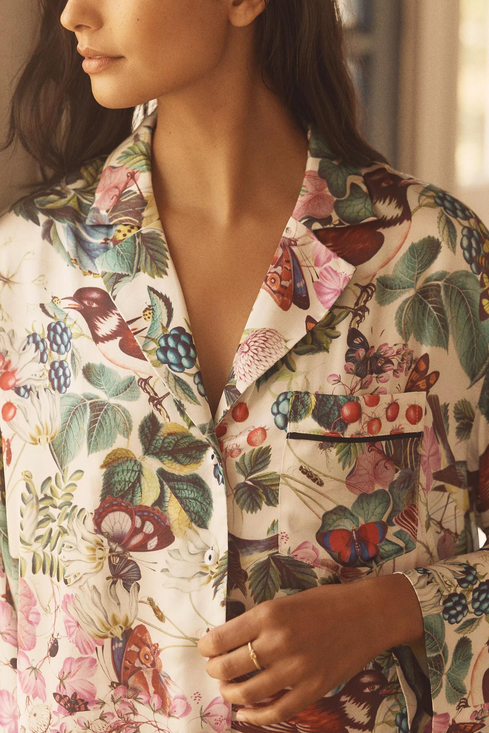 By Anthropologie Oversized Button-Front Pyjama Shirt, Beige, A501_0211, large image number 1