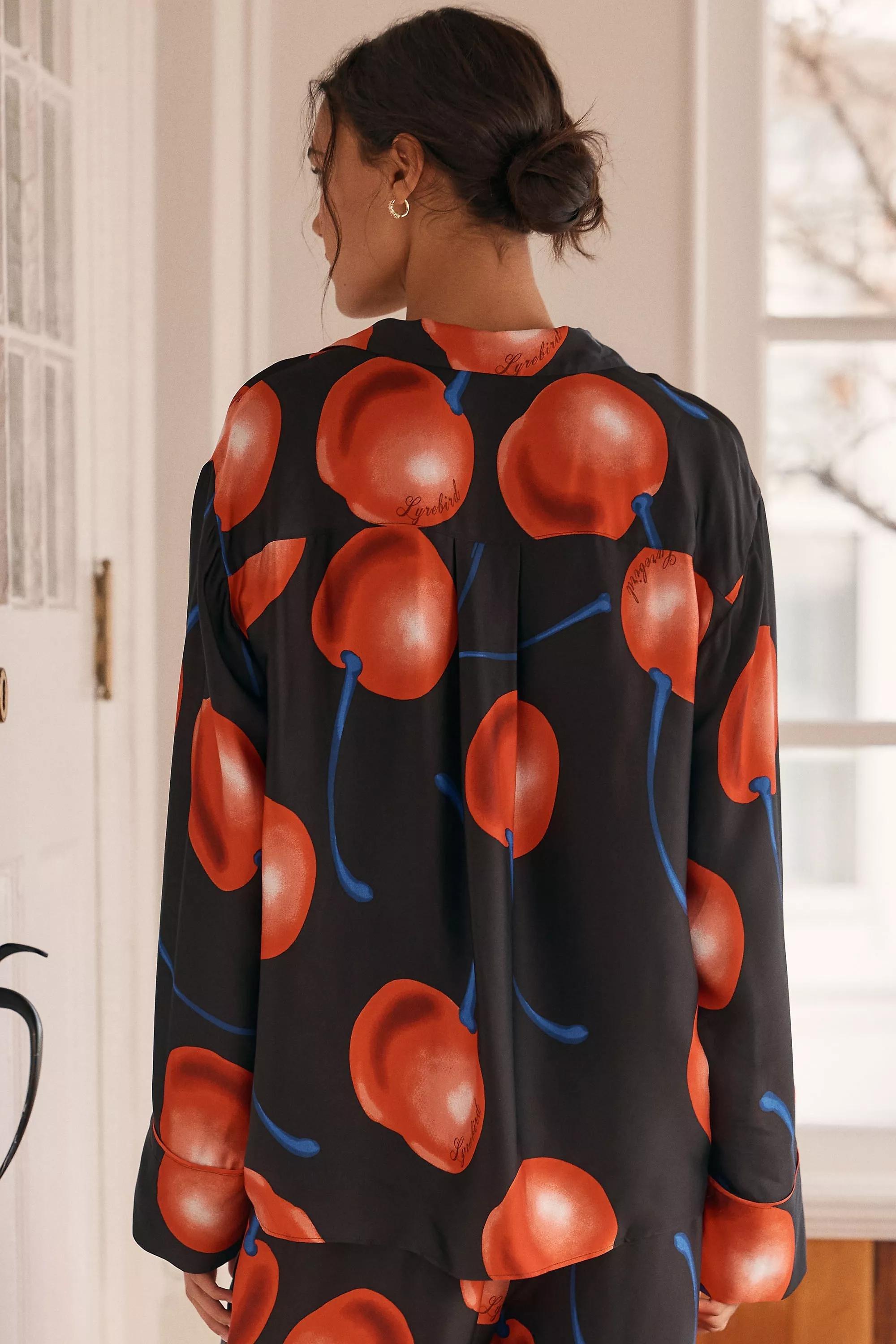 By Anthropologie Oversized Button-Front Pyjama Shirt, Black, A501_0508, large image number 1