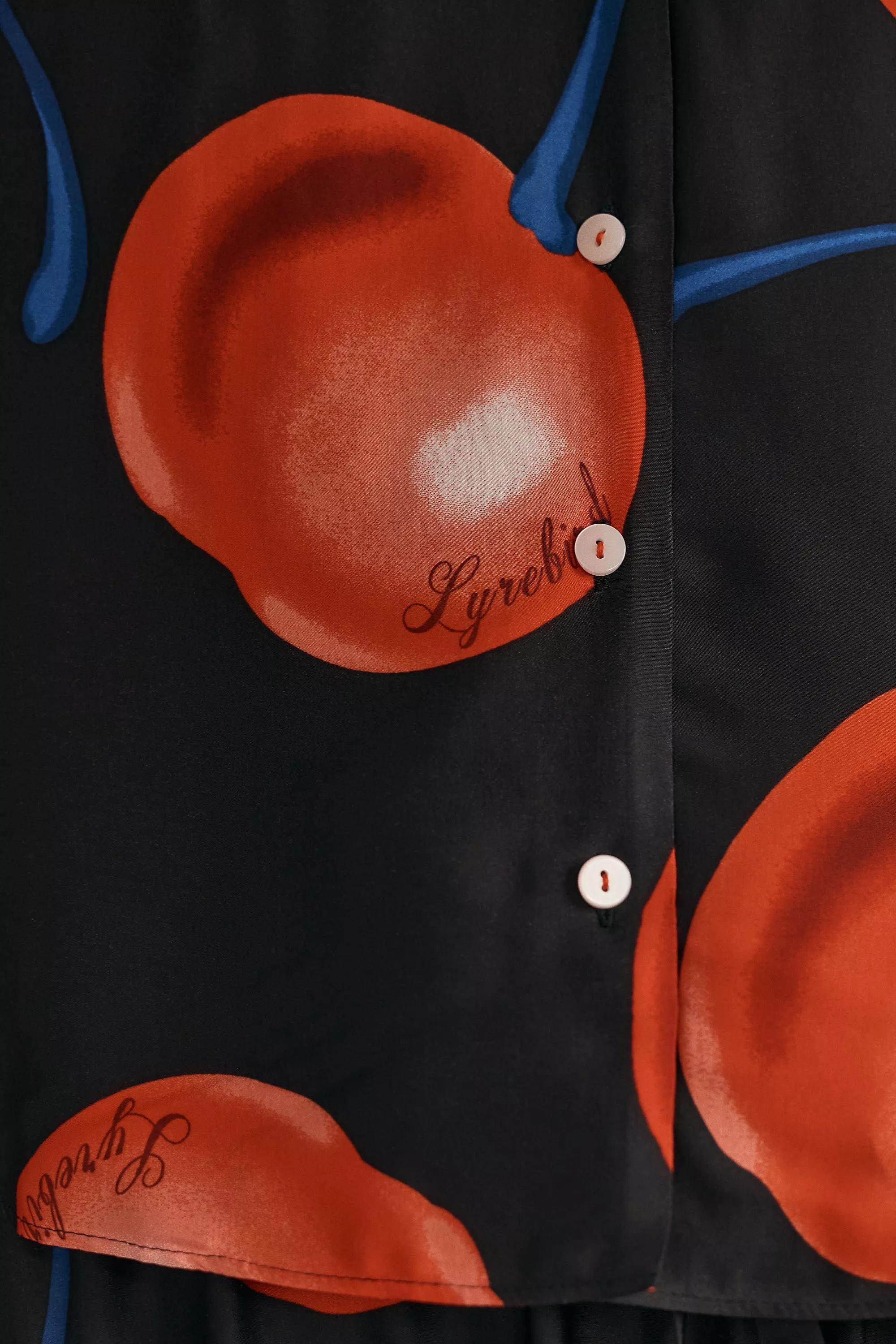 By Anthropologie Oversized Button-Front Pyjama Shirt, Black, A501_0508, large image number 2