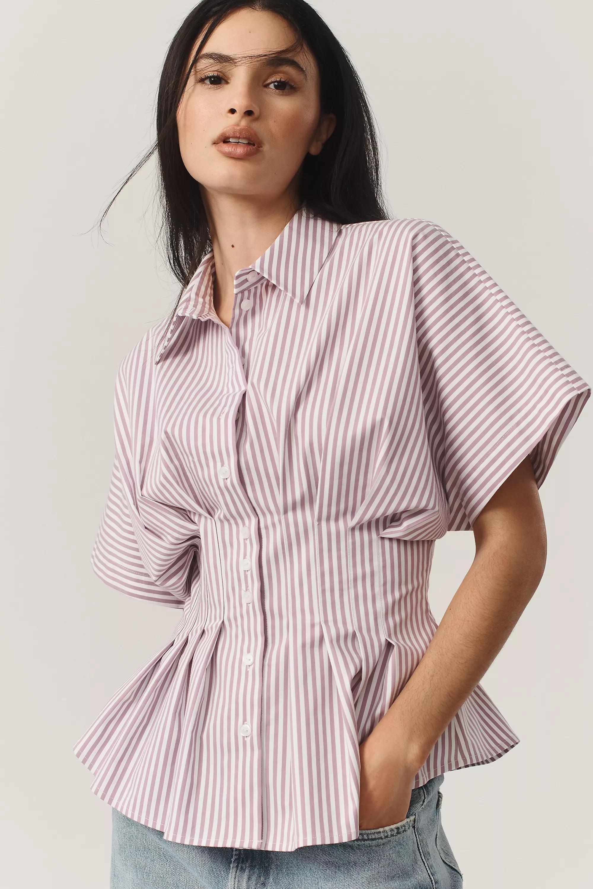 Anthropologie Striped Blouse Casual, , large image number 0