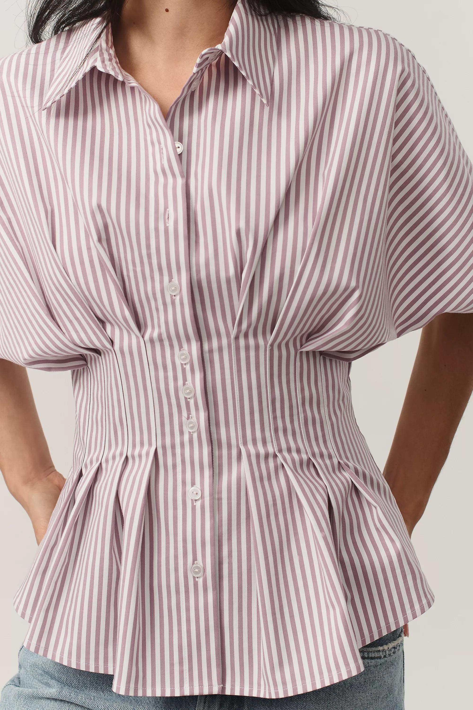 Anthropologie Striped Blouse Casual, , large image number 3
