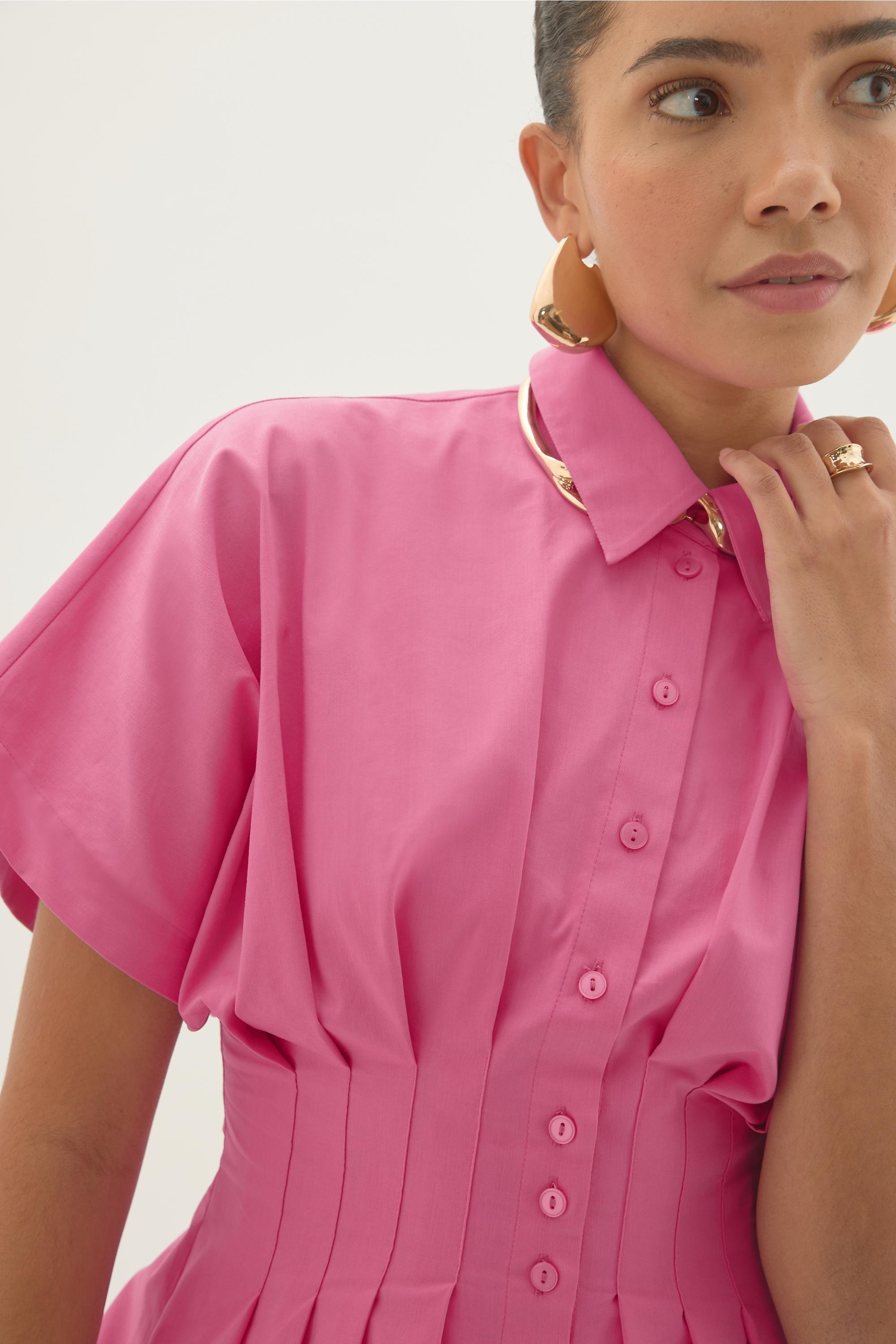 The Tobie Pleated Blouse By  Exquise, Red, A501_0065, large image number 2