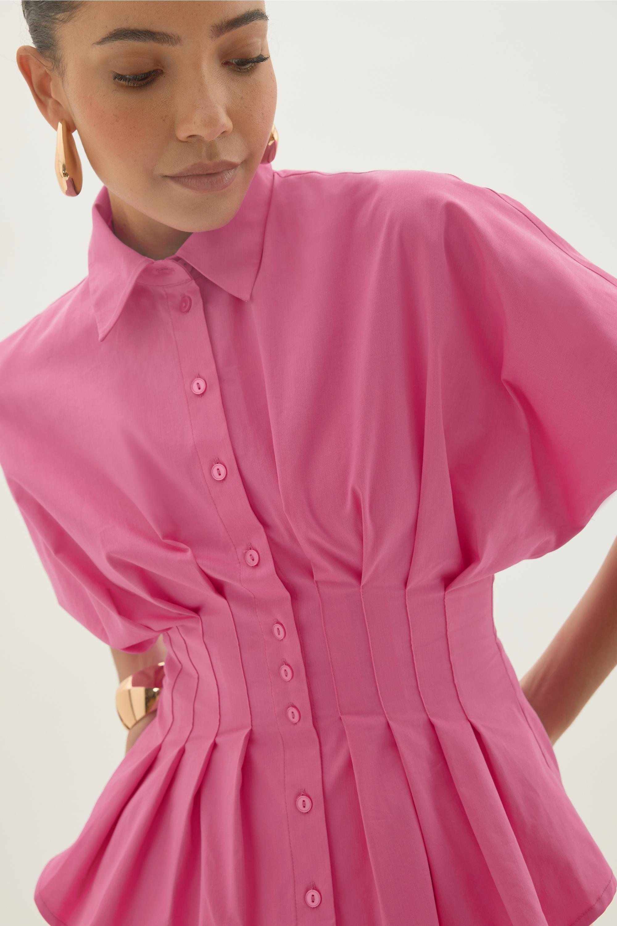 The Tobie Pleated Blouse By  Exquise, Red, A501_0065, large image number 4