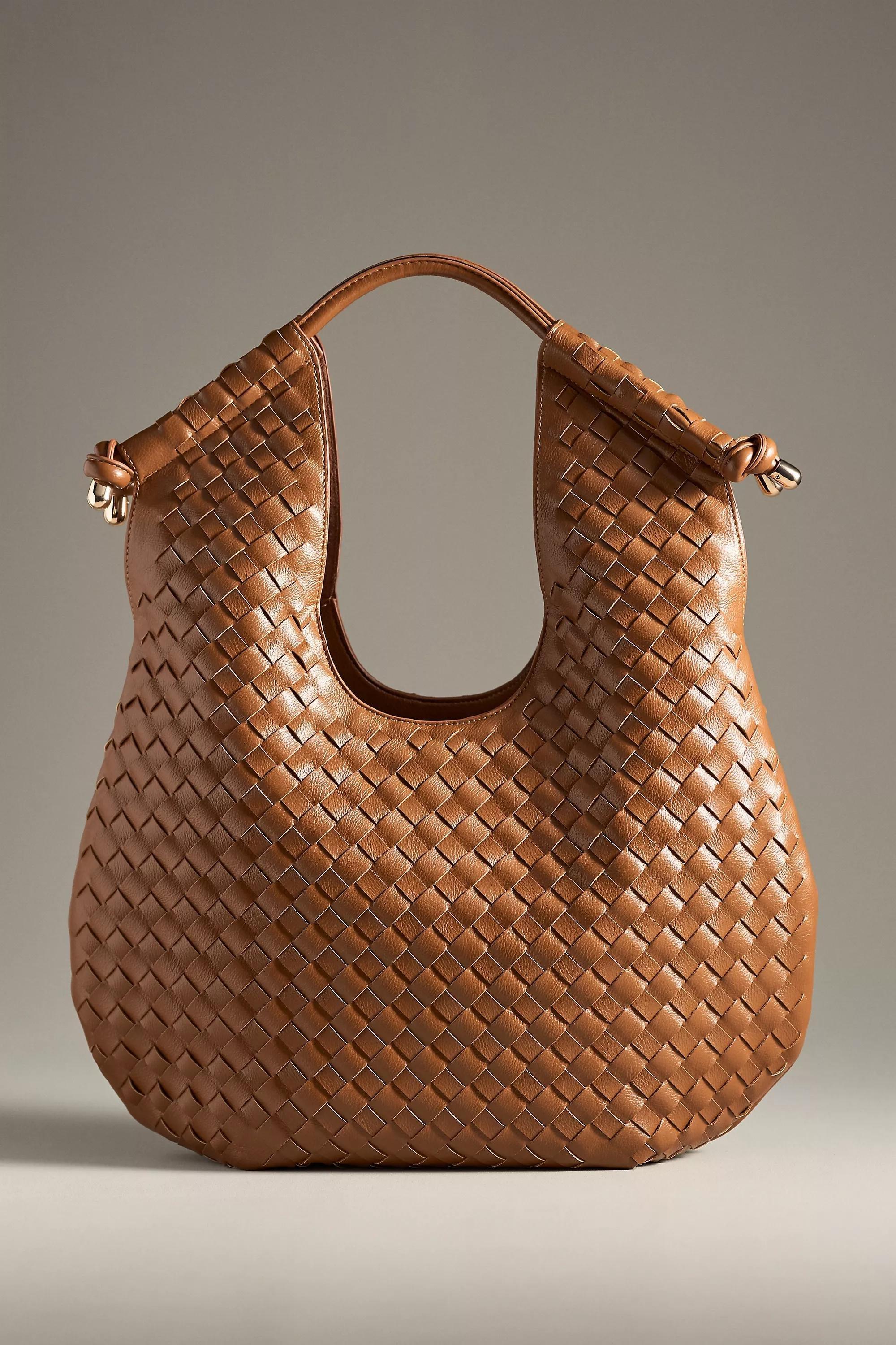 Anthropologie Woven Handmade Tote, Cognac, A501_0221, large image number 0