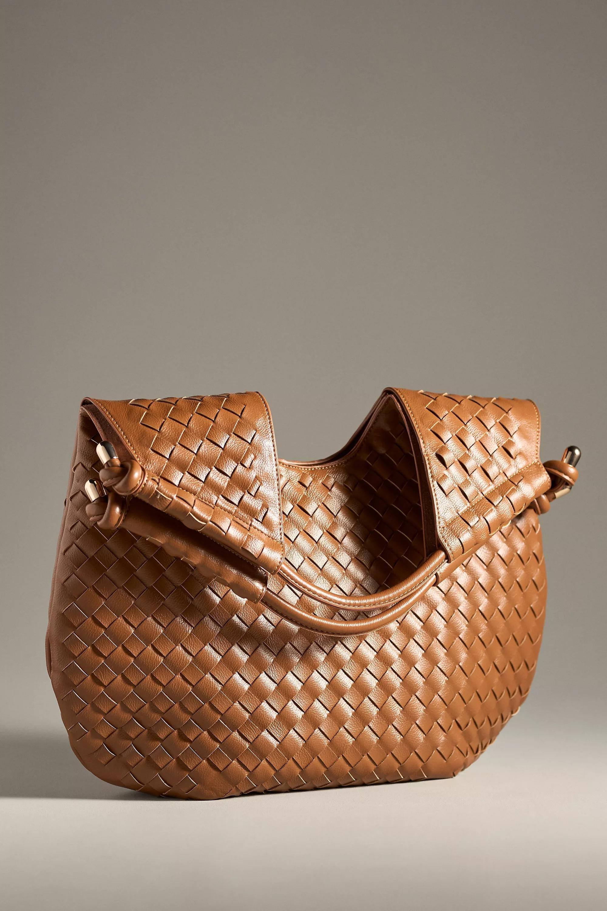 Anthropologie Woven Handmade Tote, Cognac, A501_0221, large image number 1