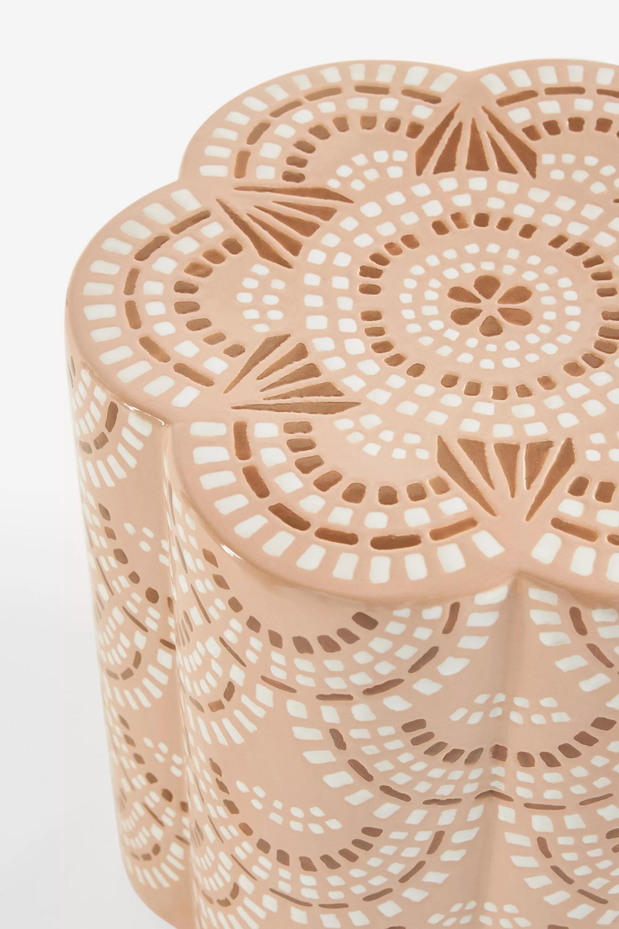 Scallop Ceramic Stool, Multicolour, A501_0024, large image number 1