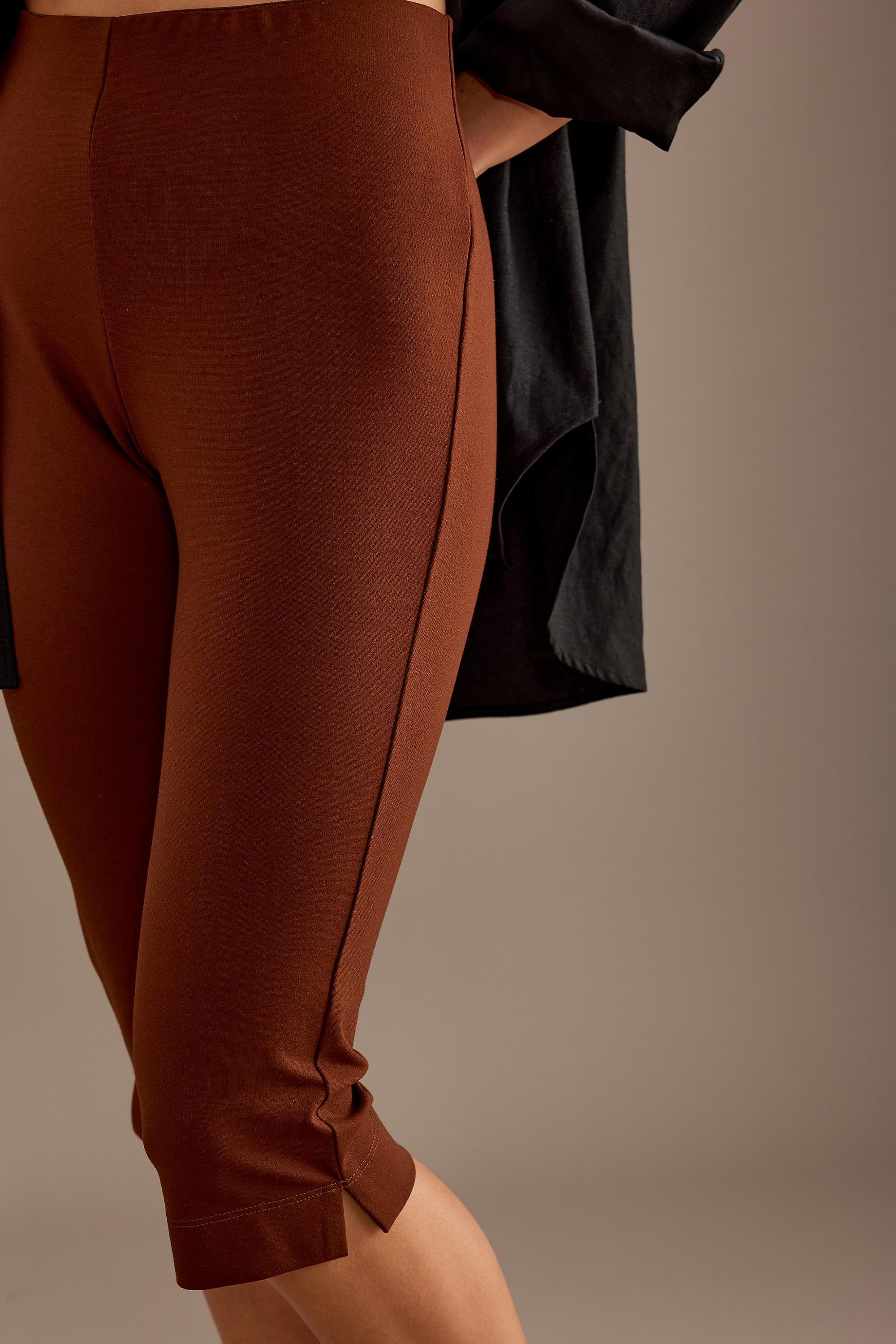 Slim Capri Pants, Brown, , large image number 4