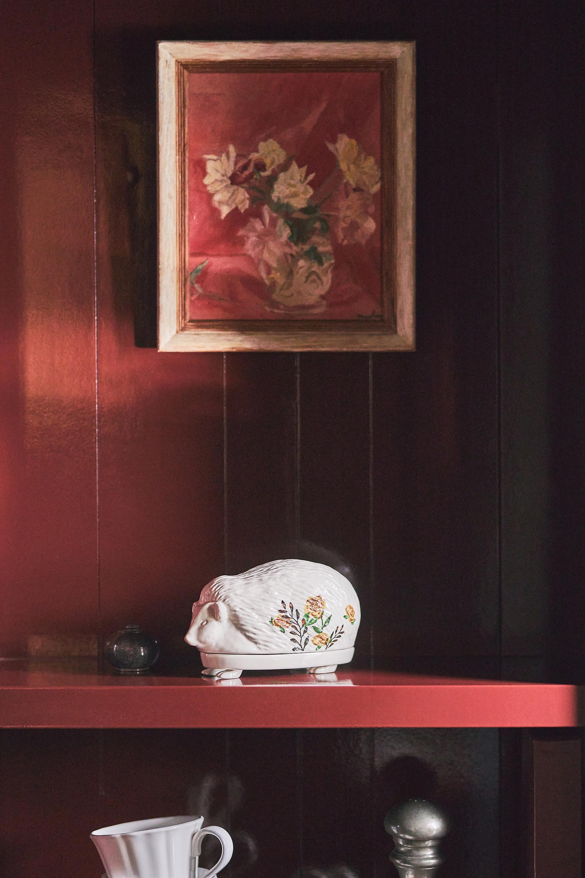 Nathalie Lete Hedgehog Butter Dish, White, A501_0015, large image number 1