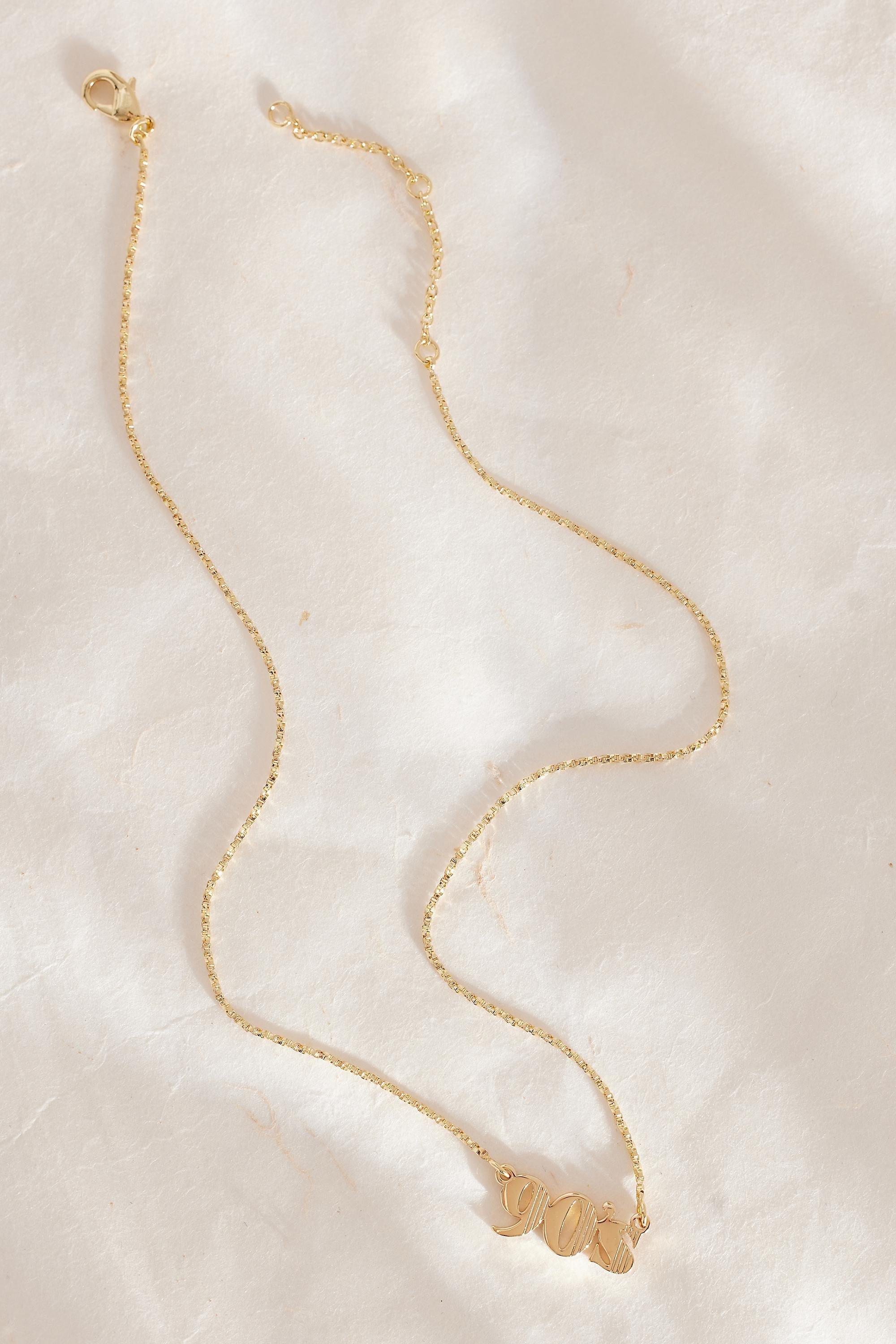 GOLD Birth Year Necklace, , large image number 0