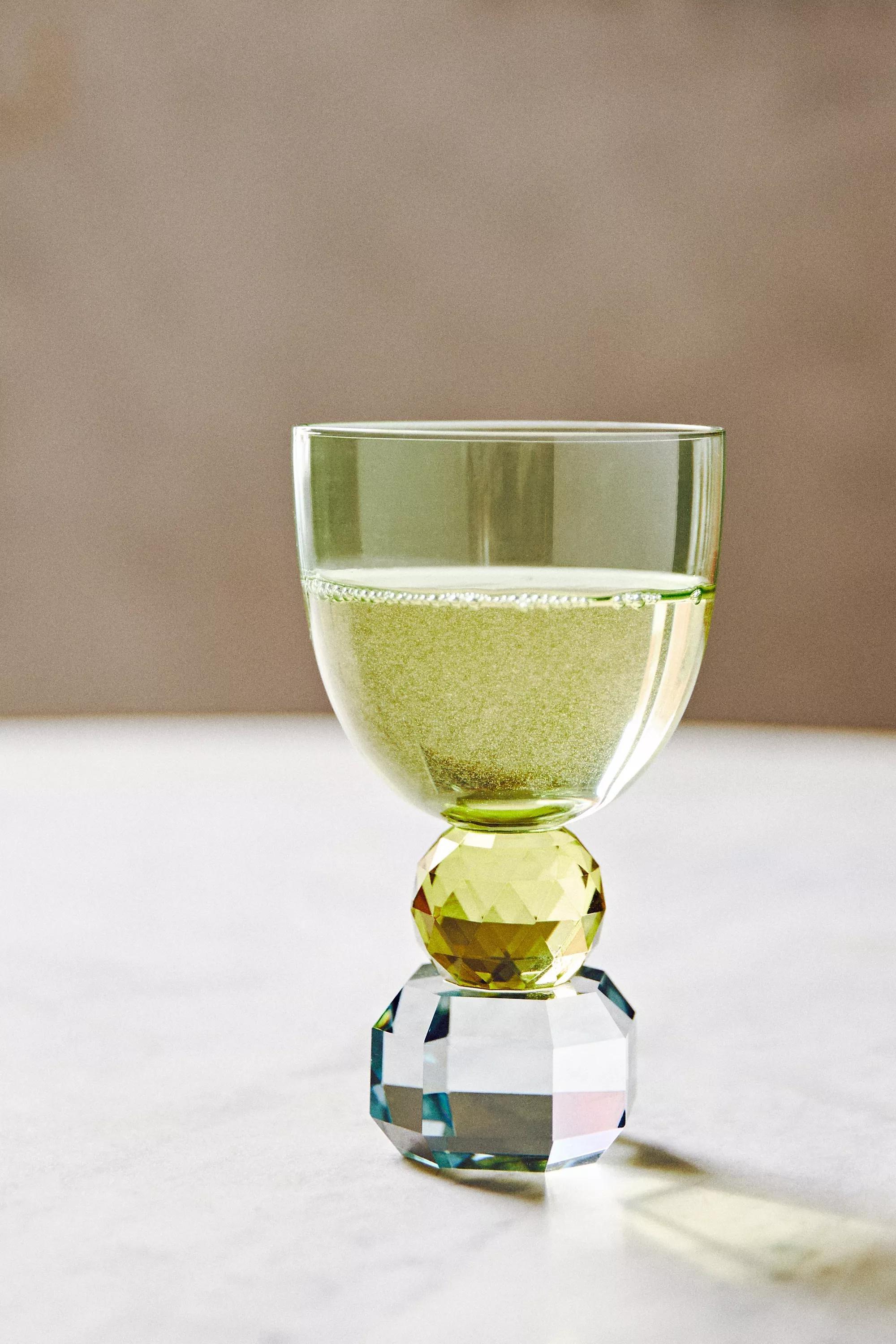 Gemmie Wine Glass, Green, A501_0038, large image number 1