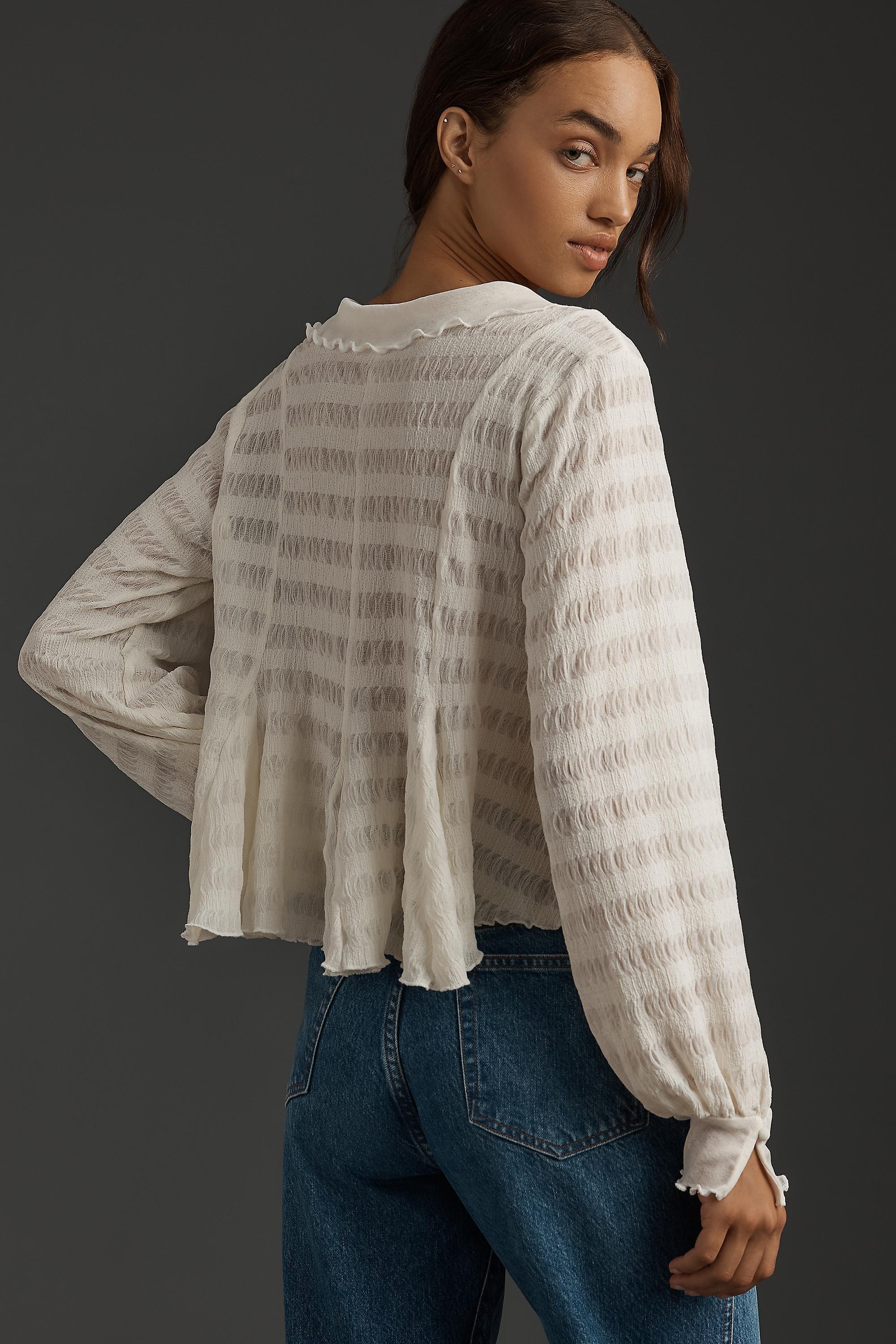 Anthropologie Frills Ruffle Blouse, Ivory, , large image number 1