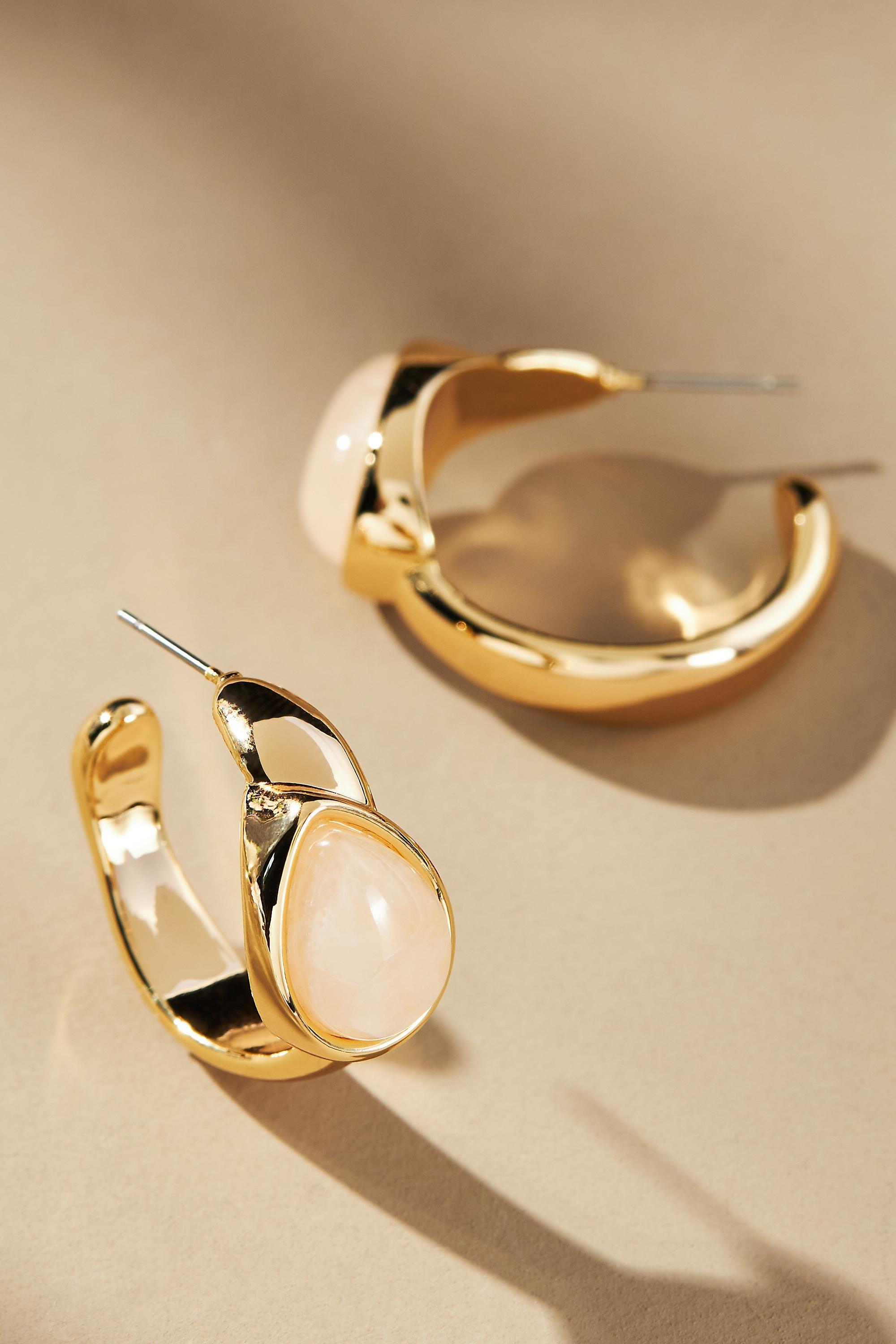 IVRY Stone-Inset Hoop Earrings, A501_0011, large image number 0