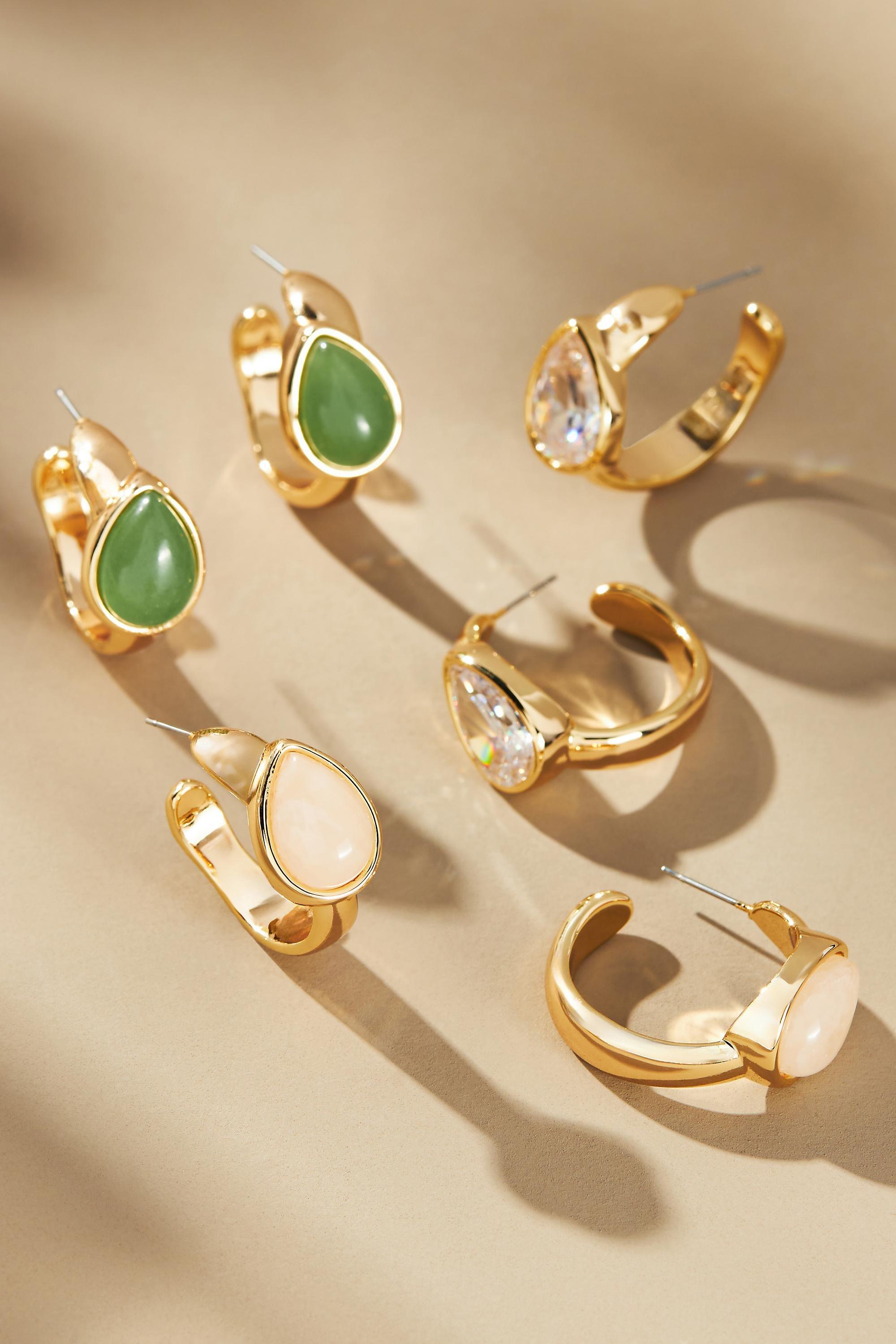 IVRY Stone-Inset Hoop Earrings, A501_0011, large image number 1