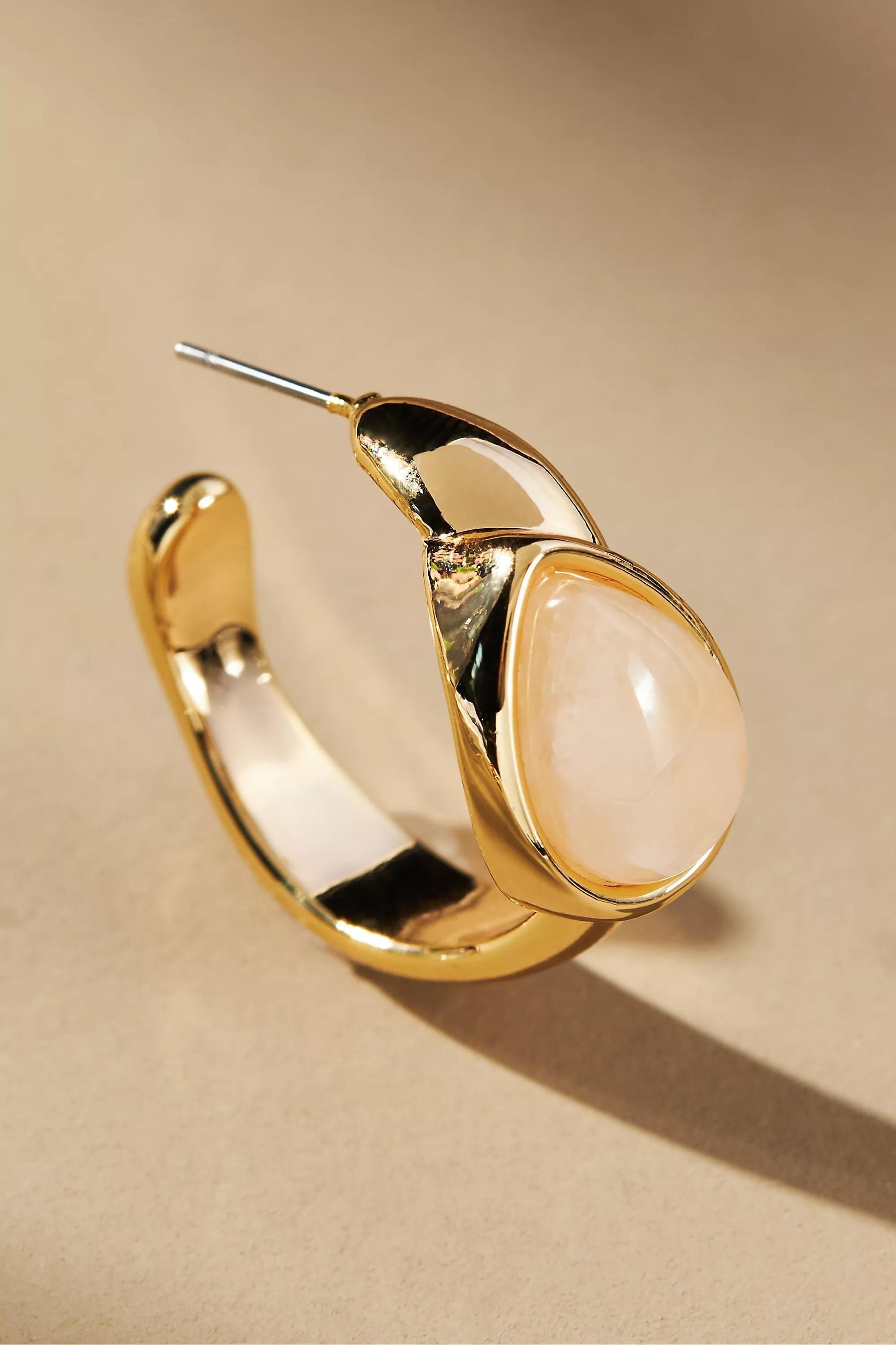 IVRY Stone-Inset Hoop Earrings, A501_0011, large image number 2