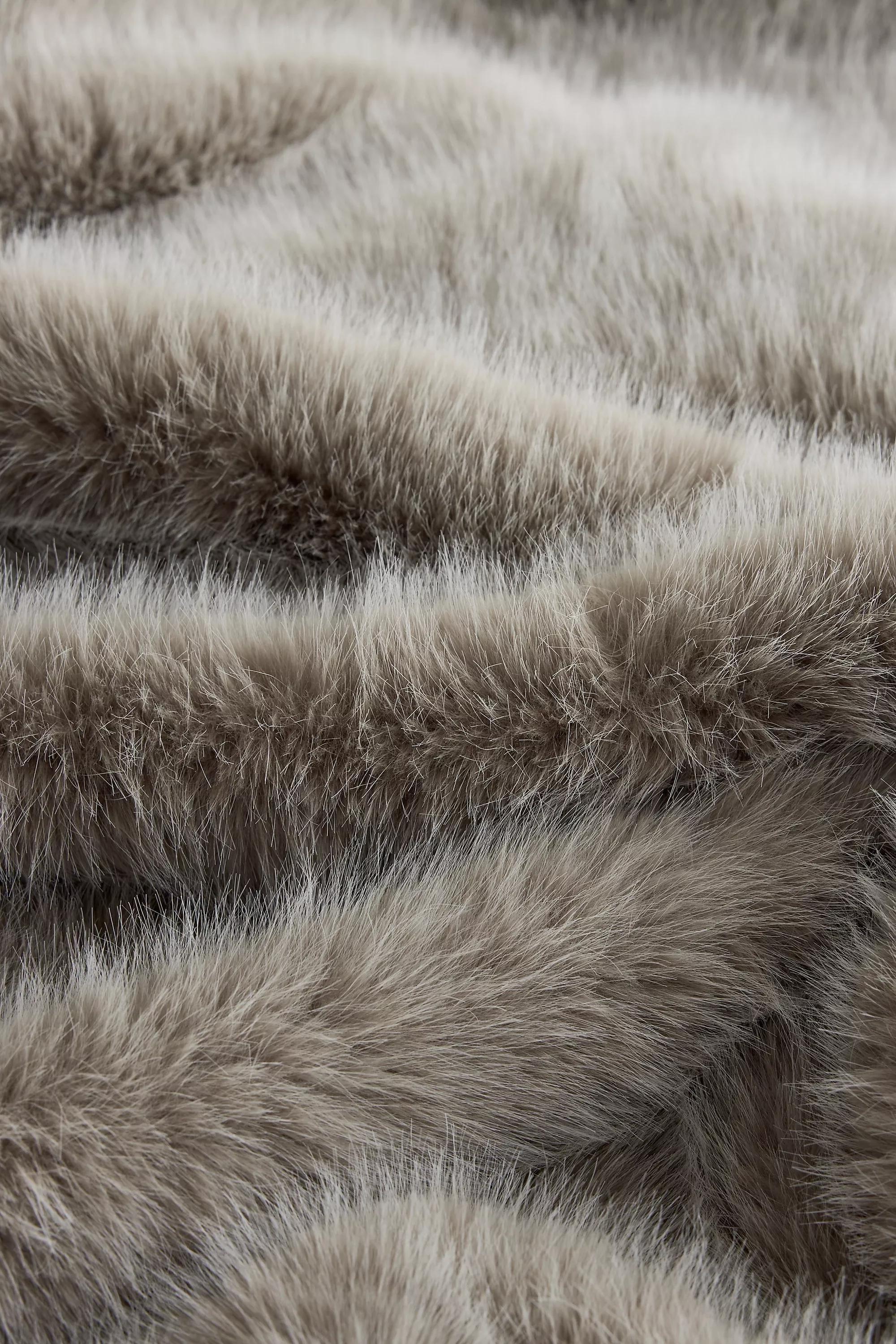 The Chloe Faux-Fur Throw Blanket, Beige, A501_0004, large image number 2