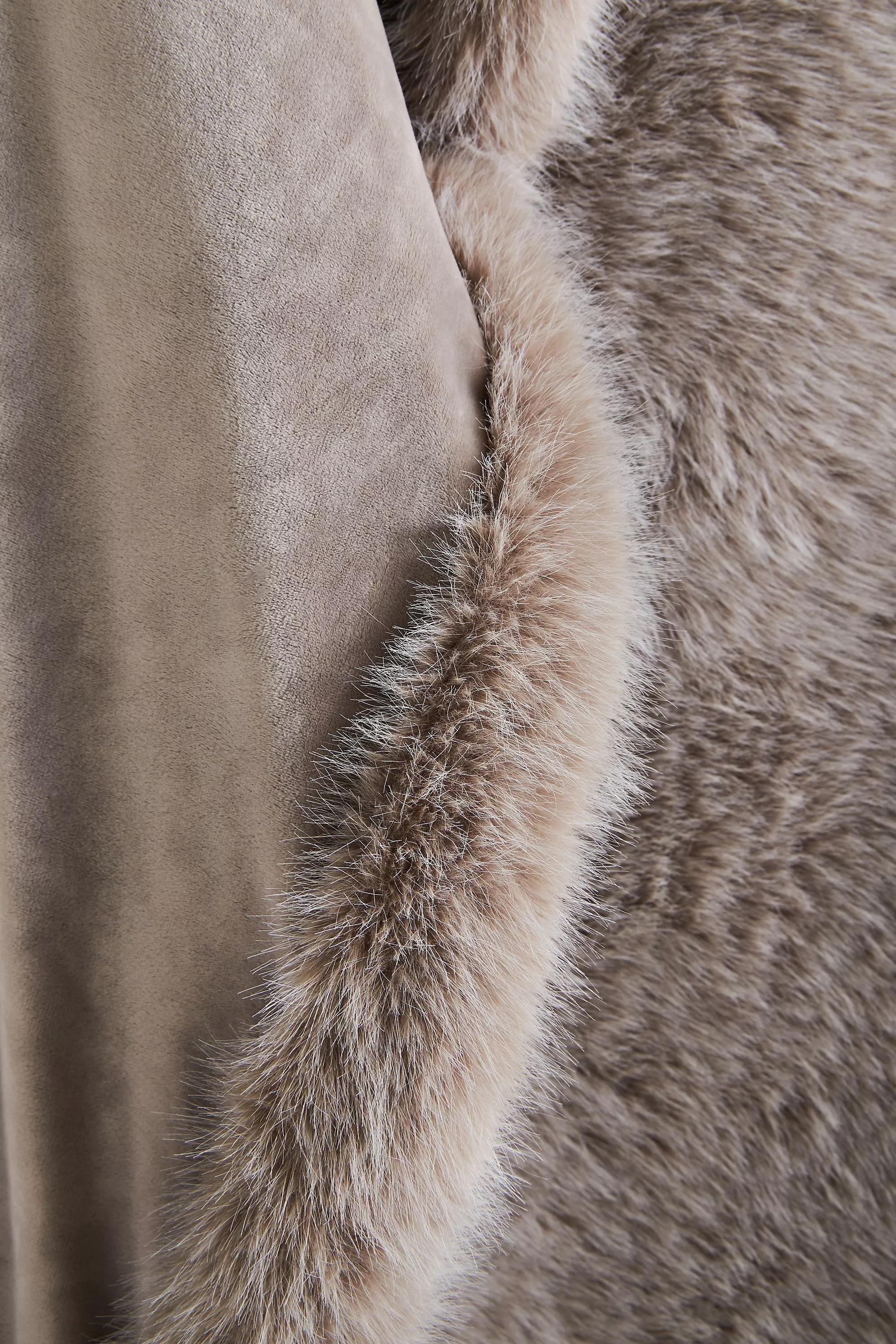 The Chloe Faux-Fur Throw Blanket, Beige, A501_0004, large image number 5