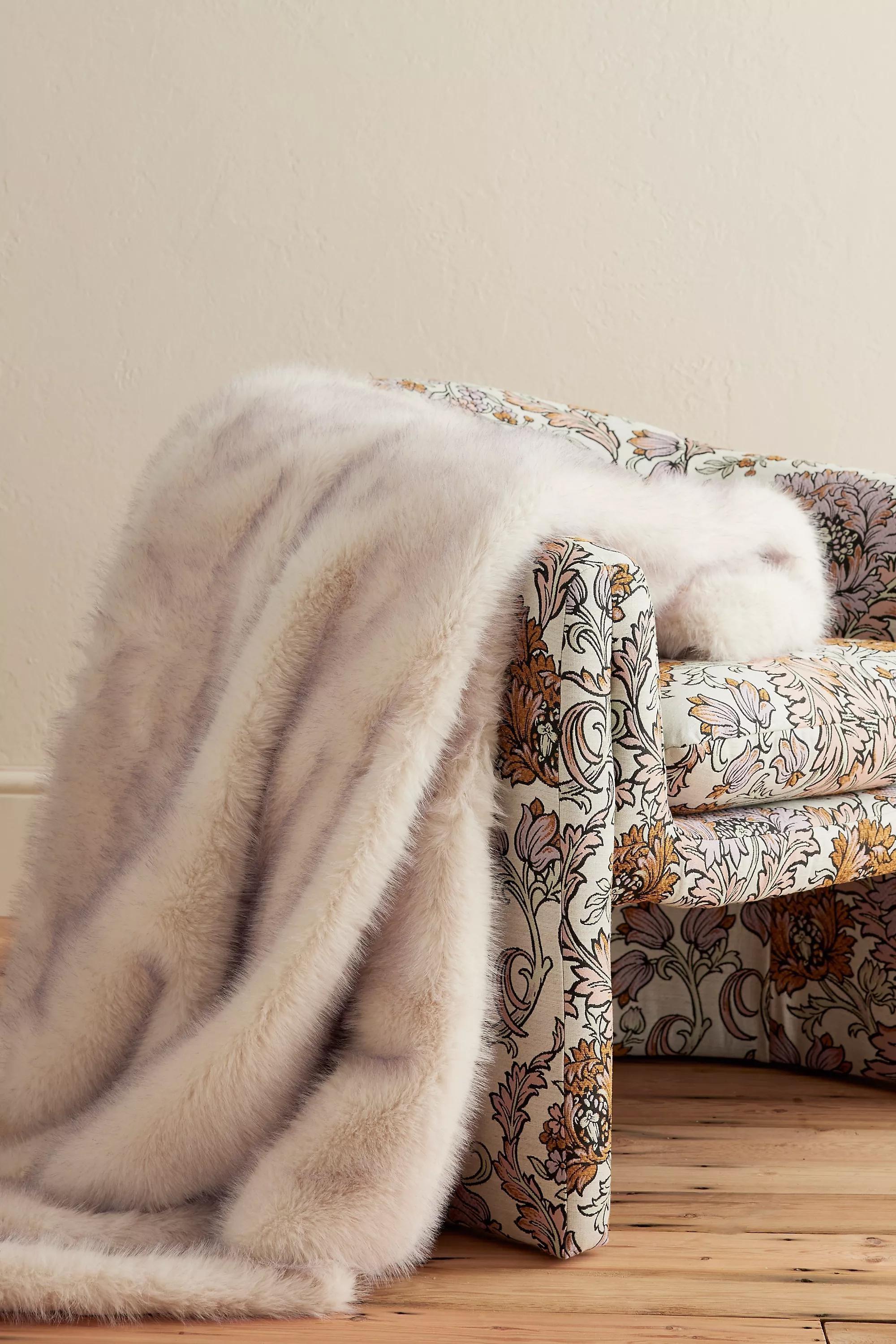 Plum The Chloe Faux-Fur Throw Blanket, , medium
