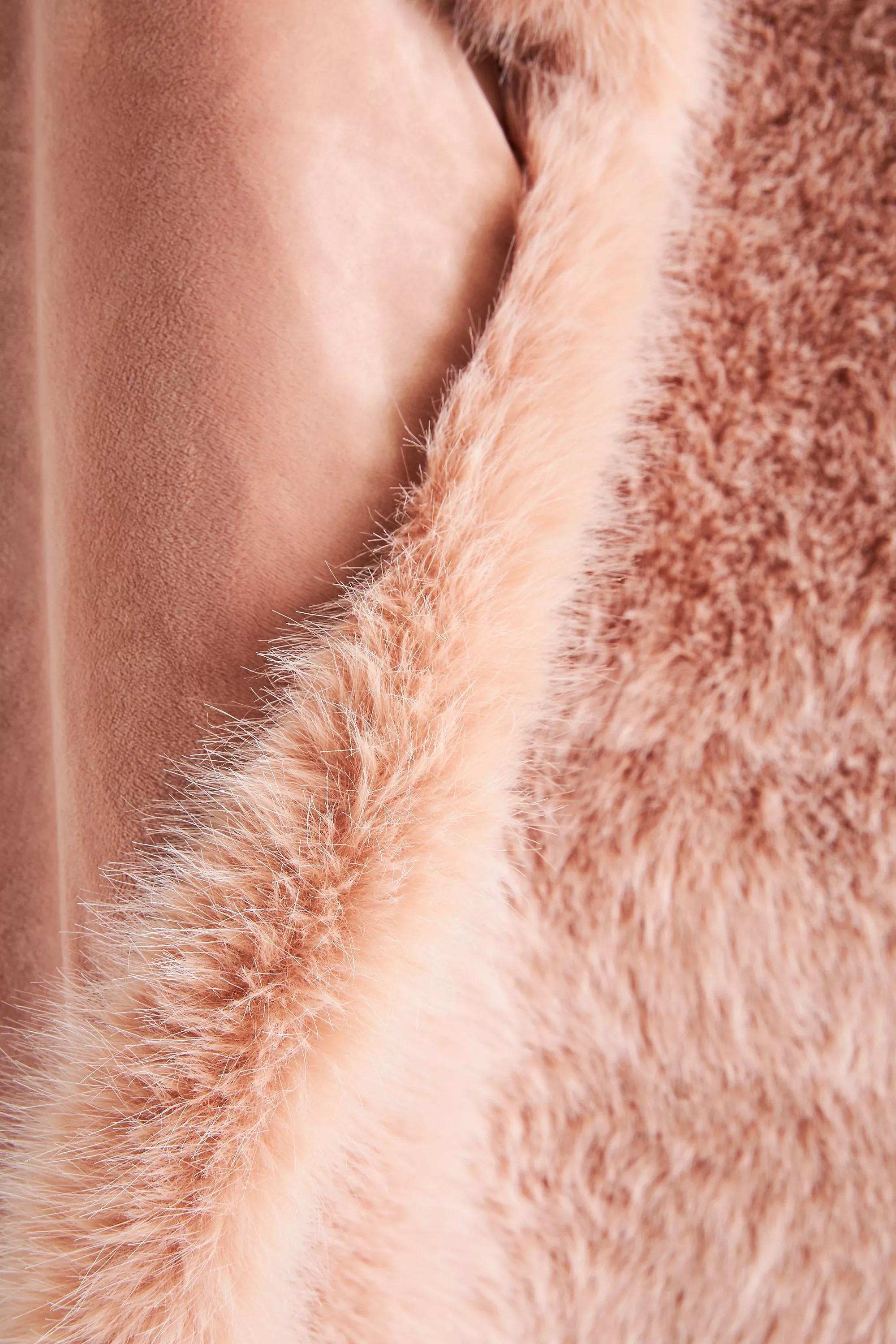 The Chloe Faux-Fur Throw Blanket, Pink, A501_0065, large image number 5