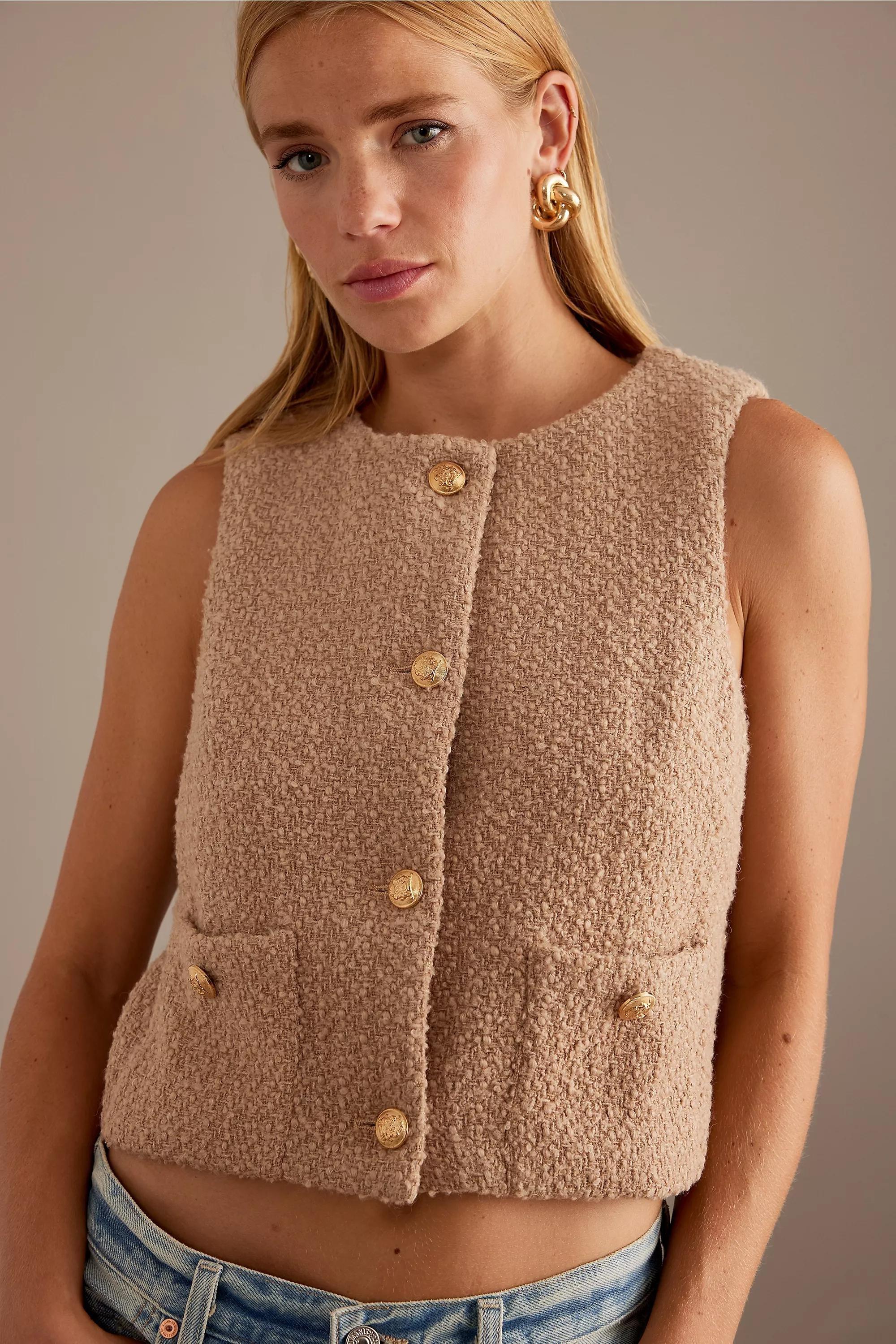 Anthropologie Textured Blouse, Beige, A501_0024, large image number 2