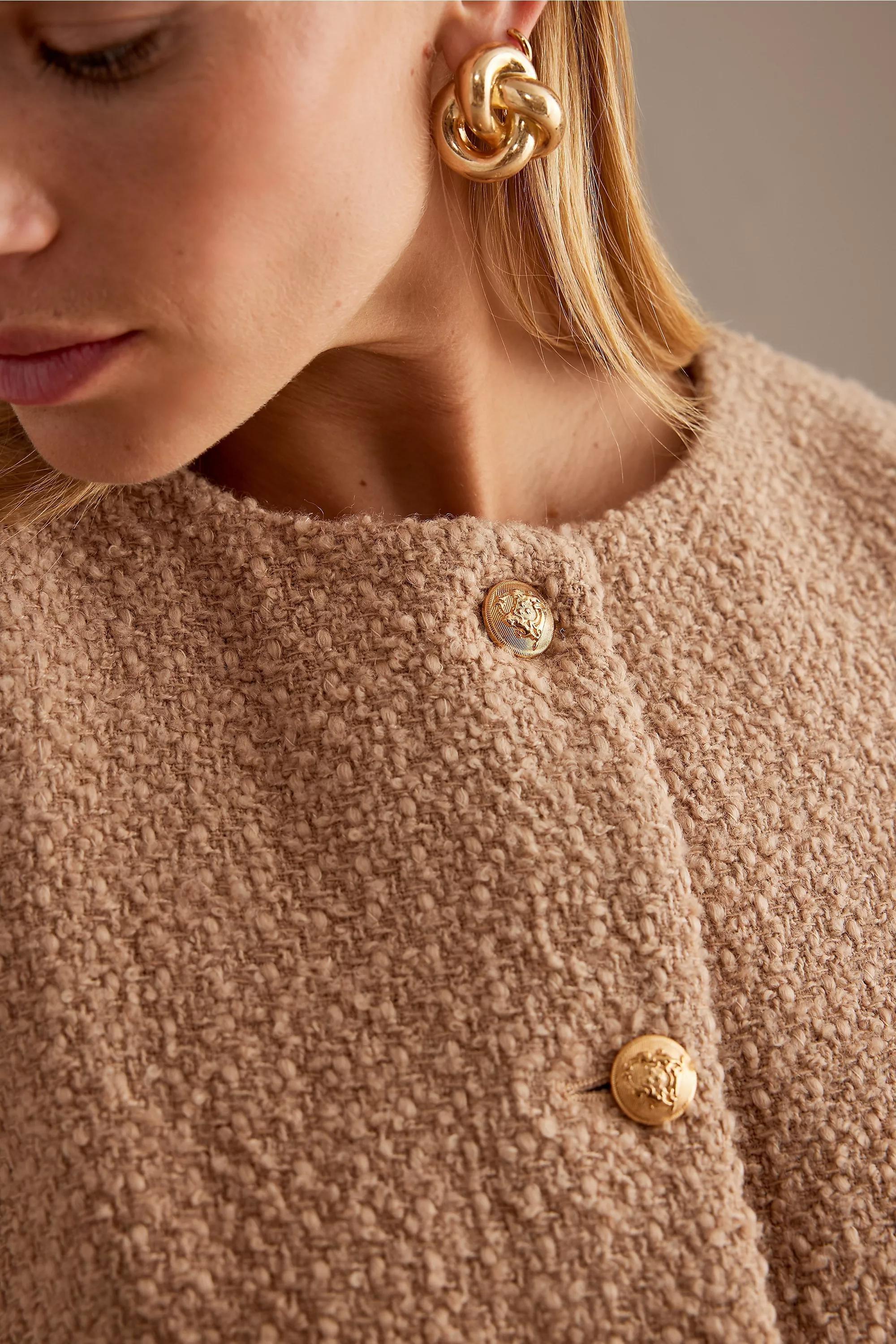 Anthropologie Textured Blouse, Beige, A501_0024, large image number 3