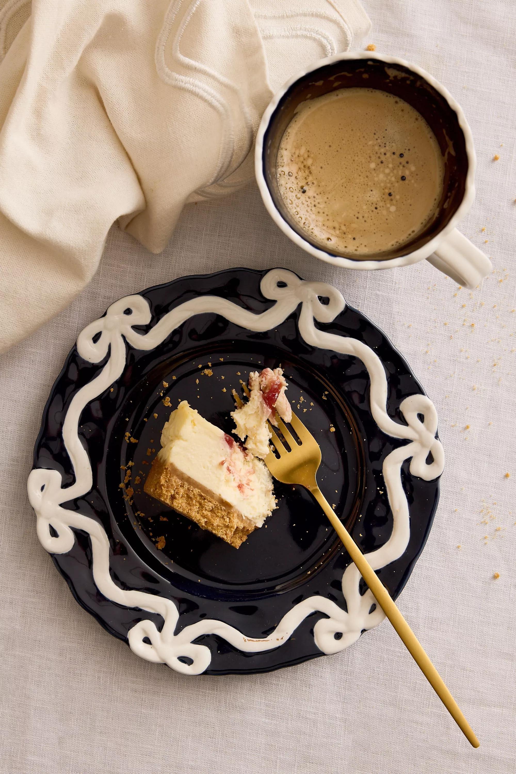 Benedita Bow Stoneware Side Plate, Navy, A501_0041, medium