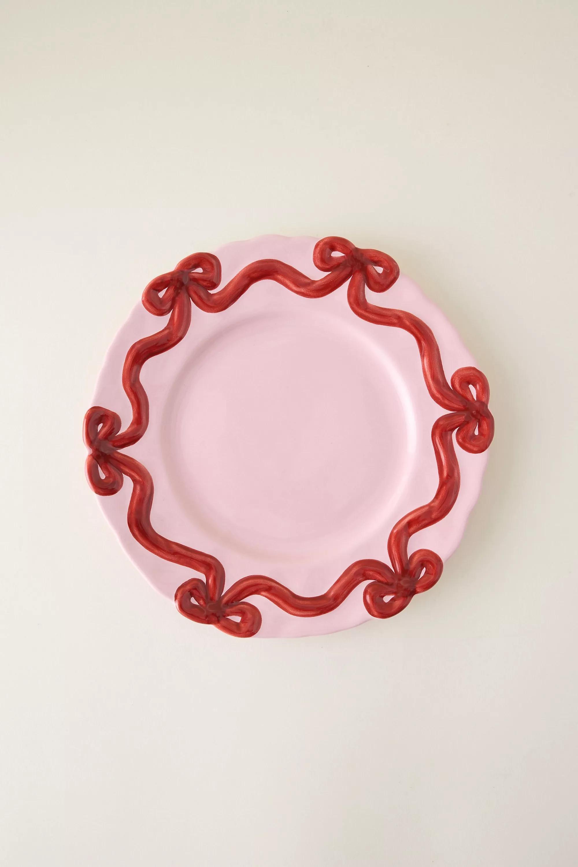 Benedita Bow Stoneware Side Plate, Red, A501_0064, large image number 0