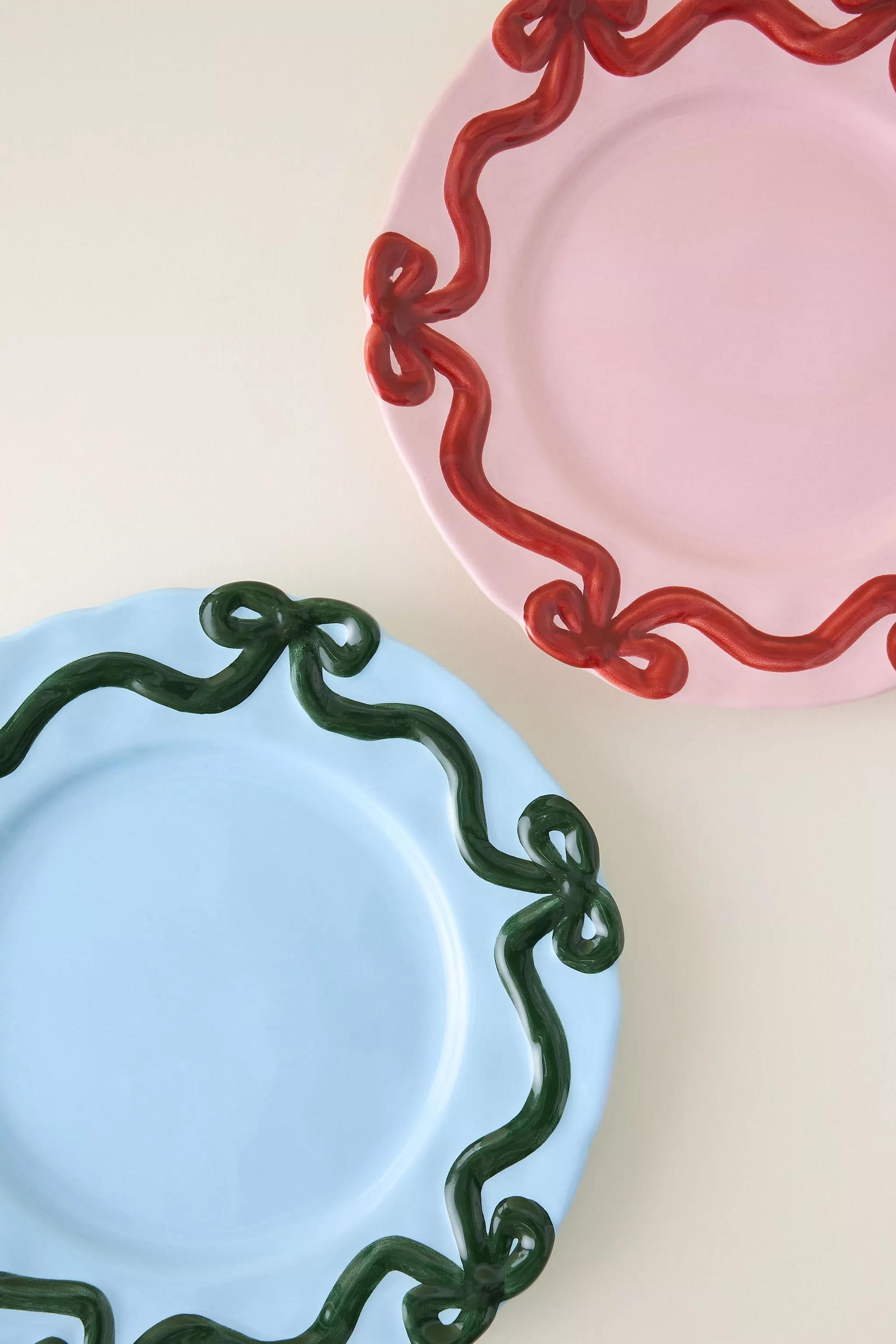 Benedita Bow Stoneware Side Plate, Red, A501_0064, large image number 1