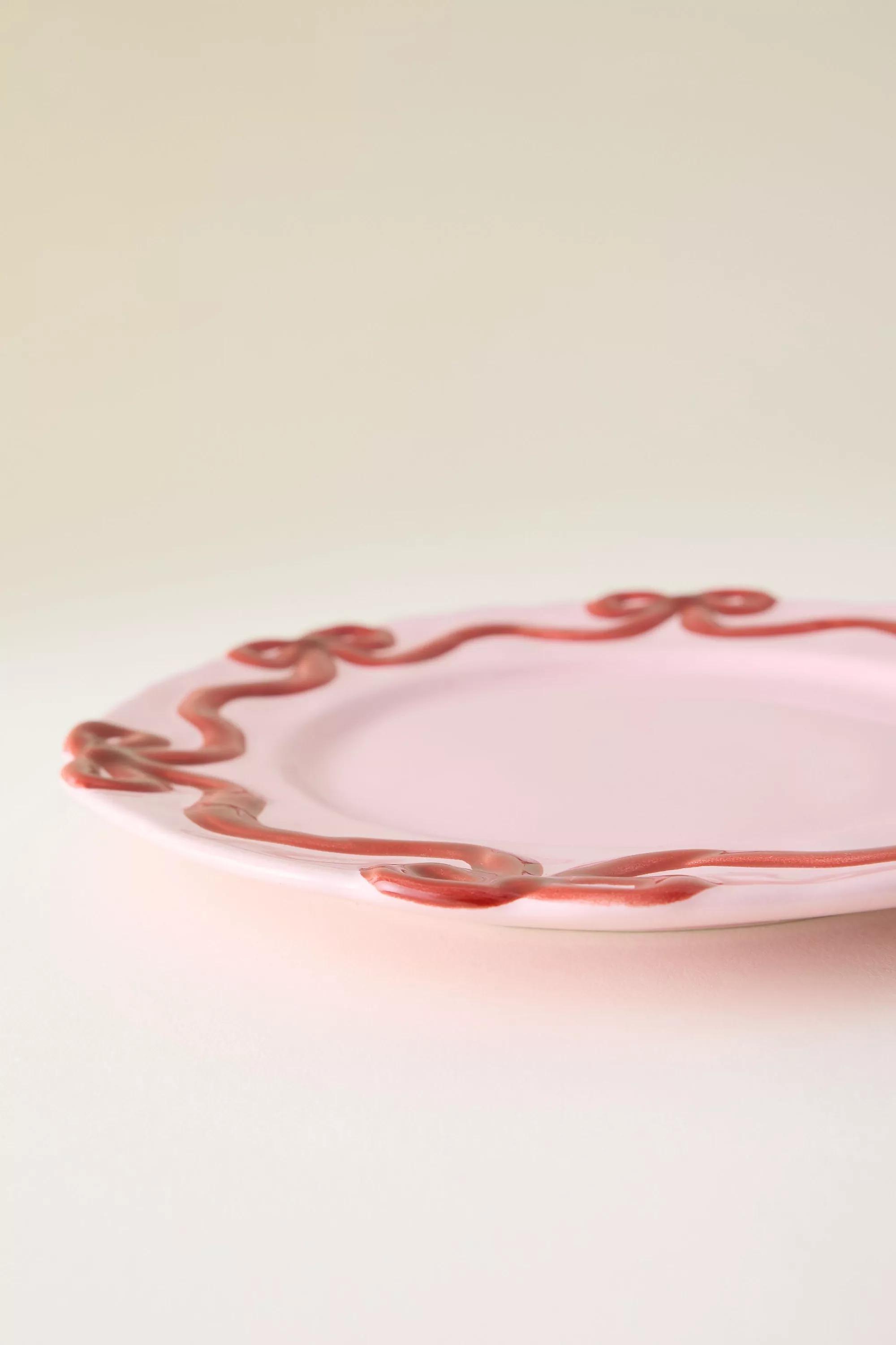 Benedita Bow Stoneware Side Plate, Red, A501_0064, large image number 3