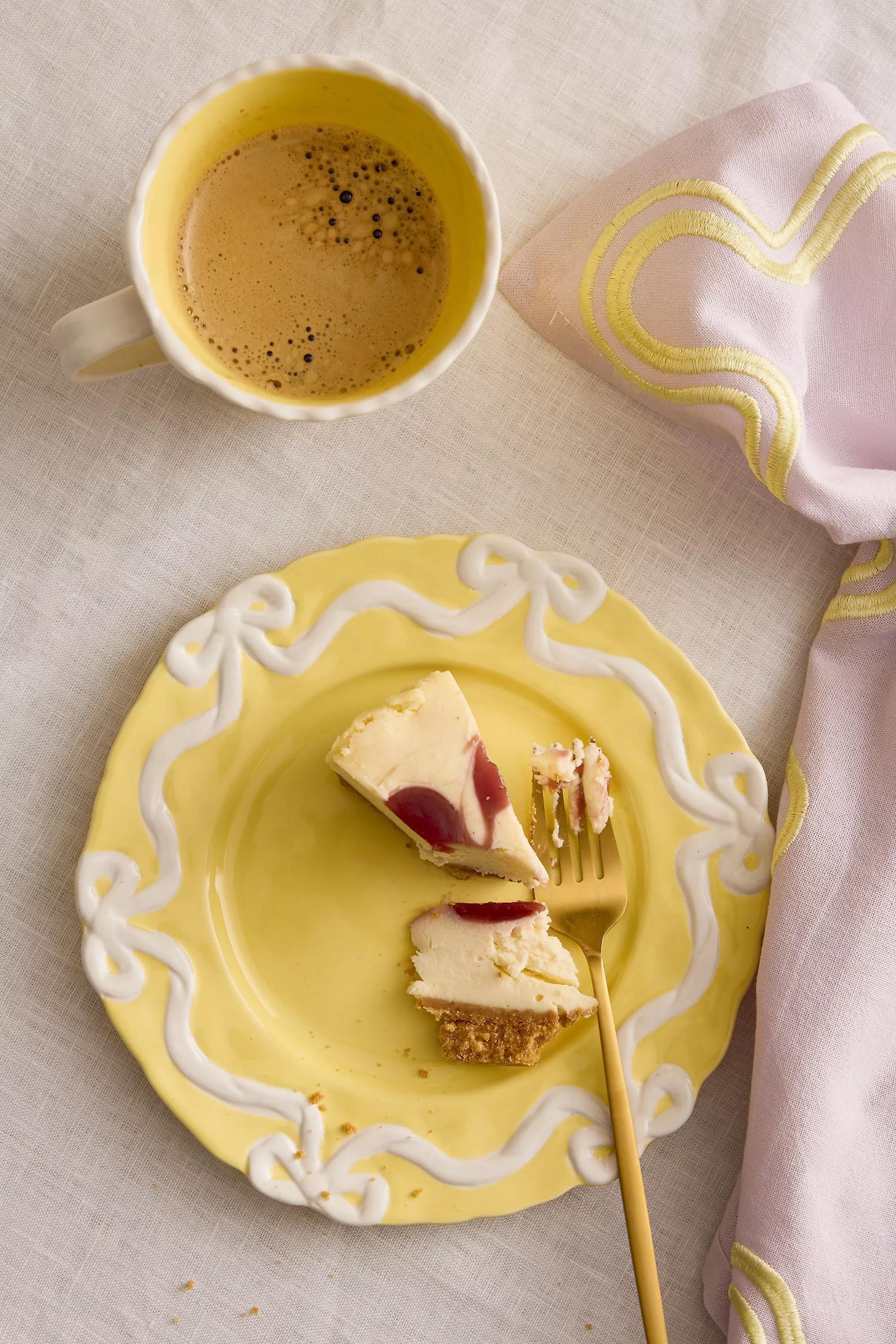 Benedita Bow Stoneware Side Plate, Yellow, A501_0072, medium