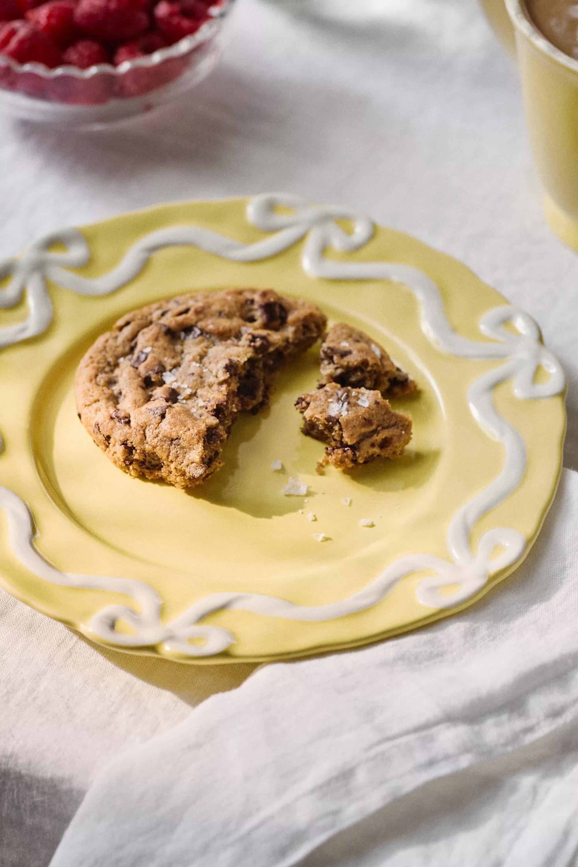 Benedita Bow Stoneware Side Plate, Yellow, A501_0072, large image number 3