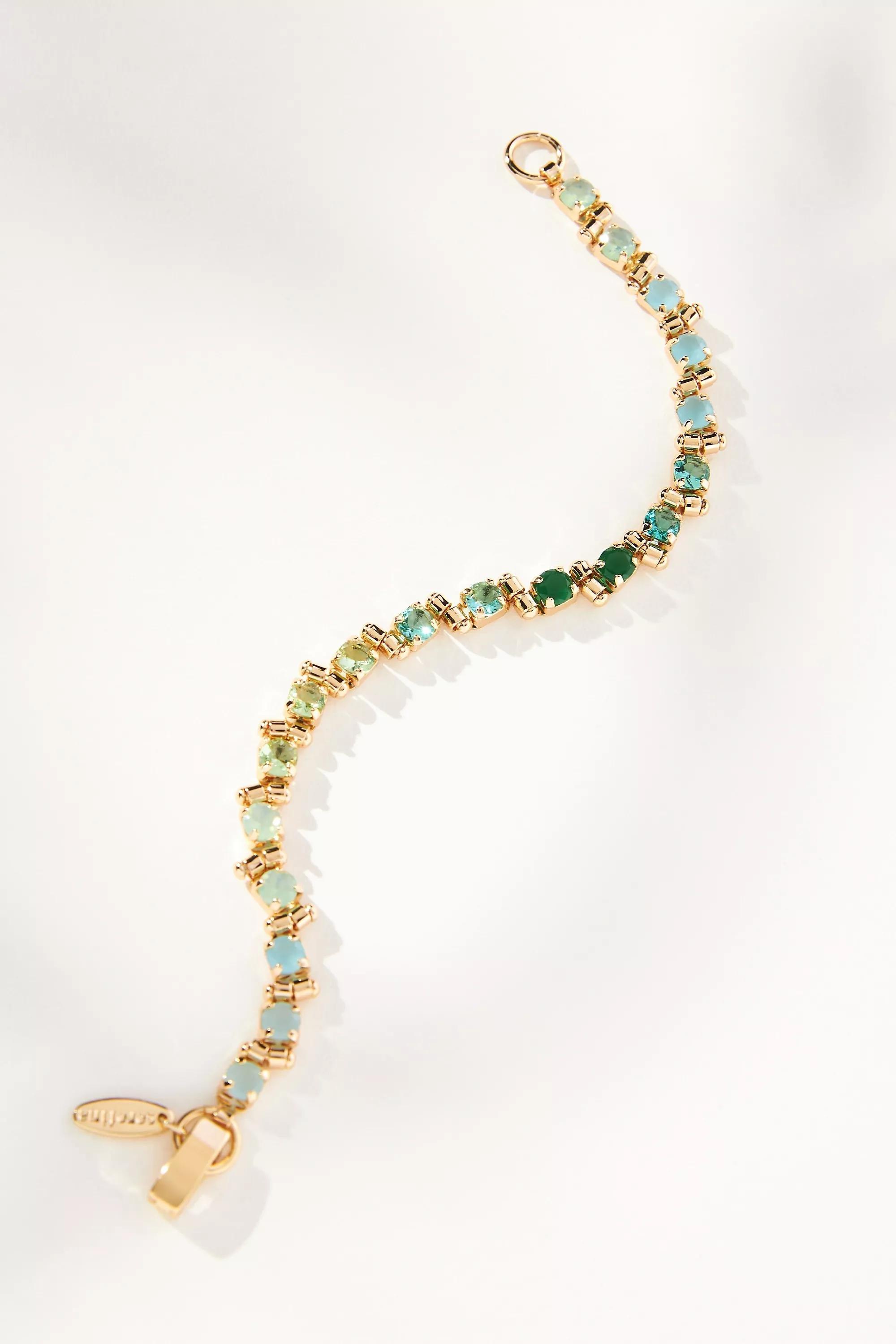 Crystal Tennis Bracelet, Green, A501_0030, large image number 0