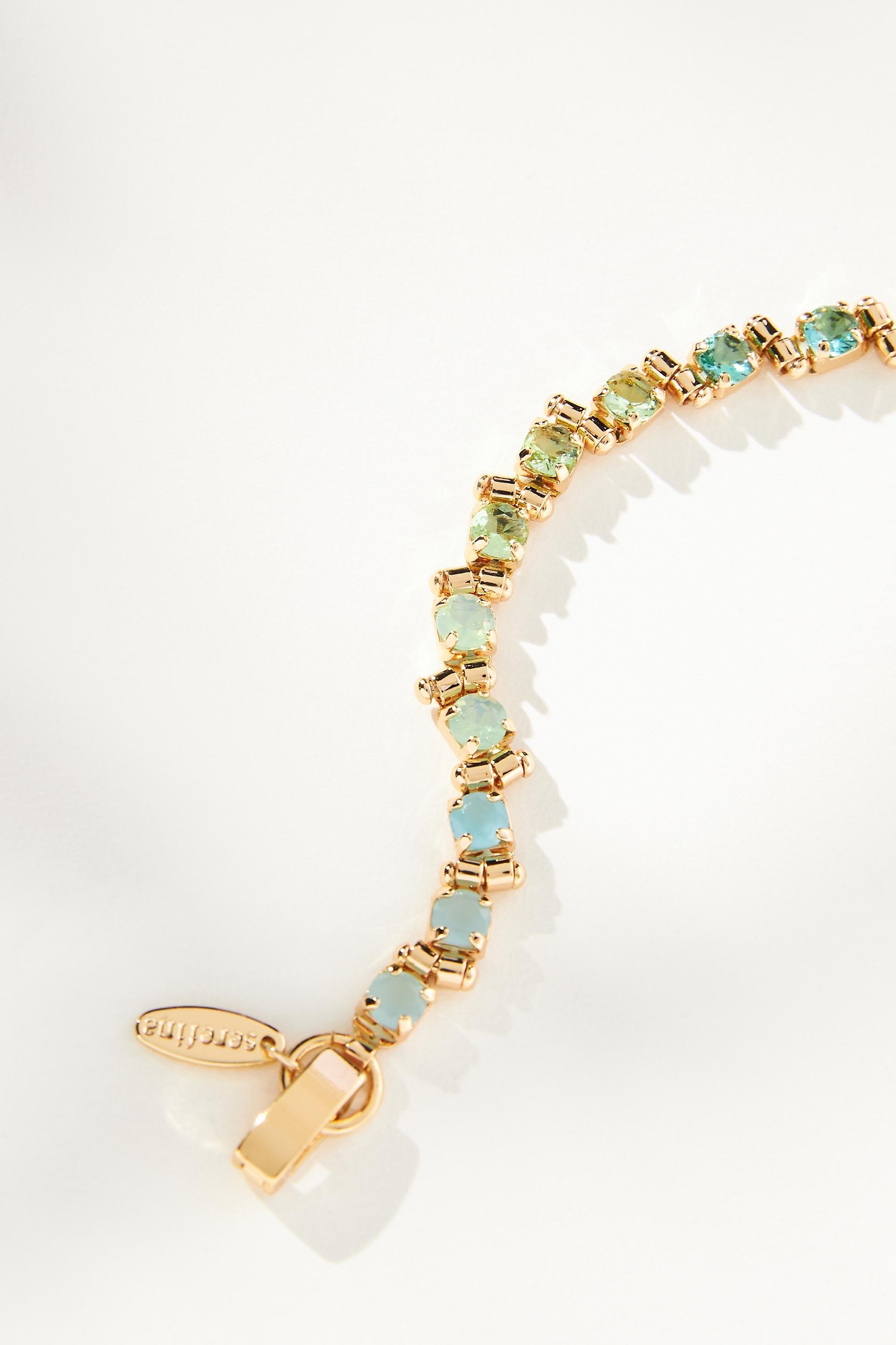 Crystal Tennis Bracelet, Green, A501_0030, large image number 1