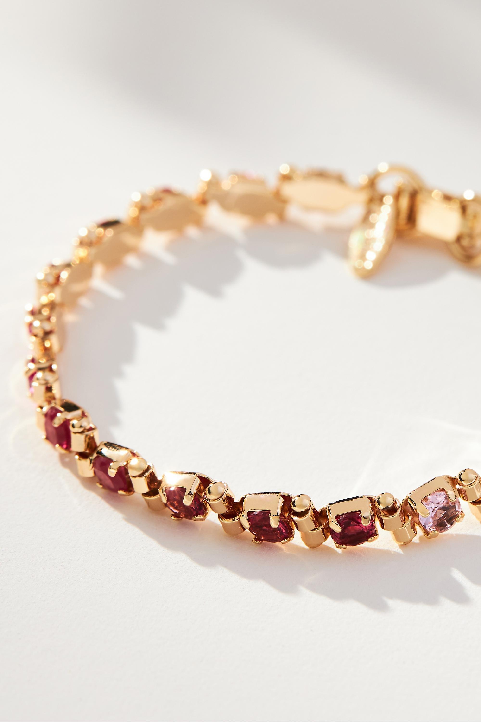Crystal Tennis Bracelet, Pink, A501_0066, large image number 1