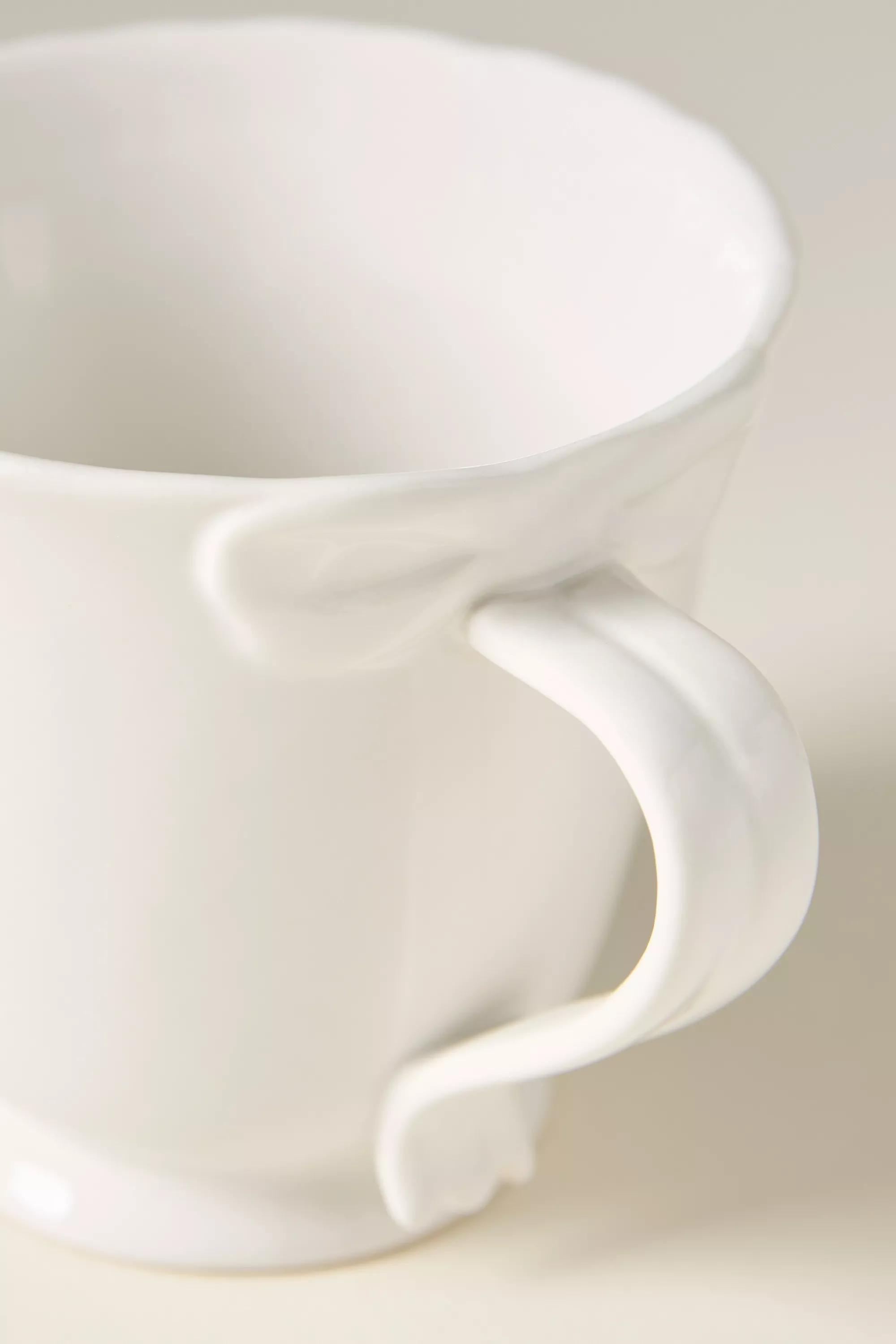 Benedita Bow Stoneware Mug, White, A501_0010, medium
