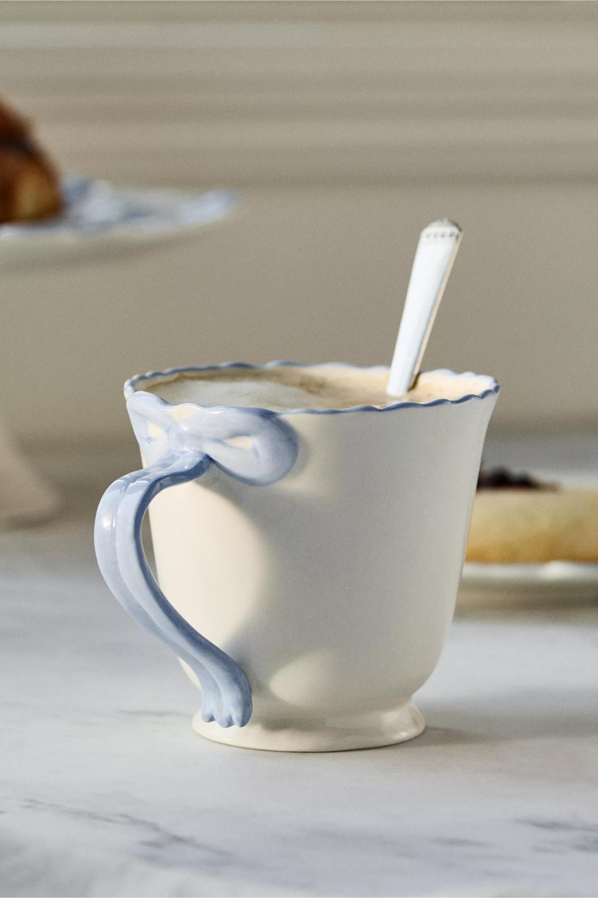 Blue Benedita Bow Stoneware Mug, A501_0045, large image number 5