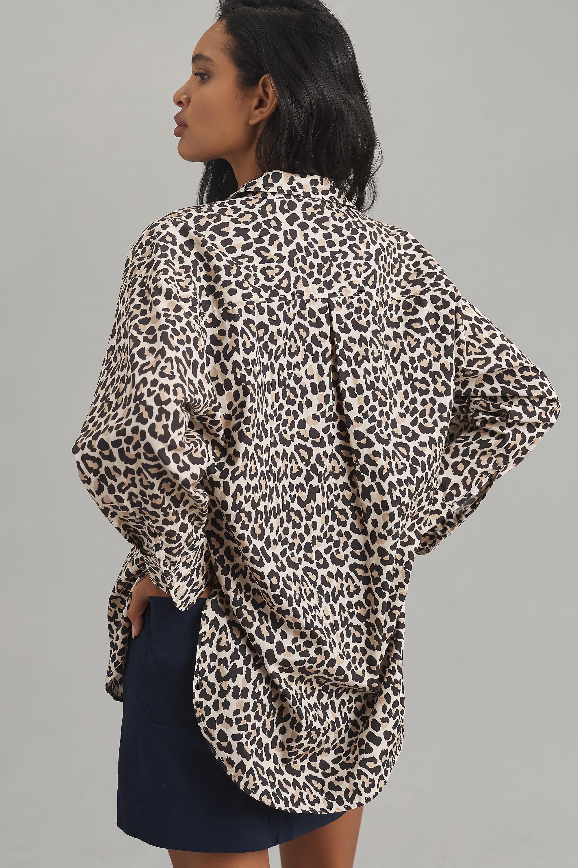 Printed Button-down Shirt Maeve Edition, Brown, , large image number 4