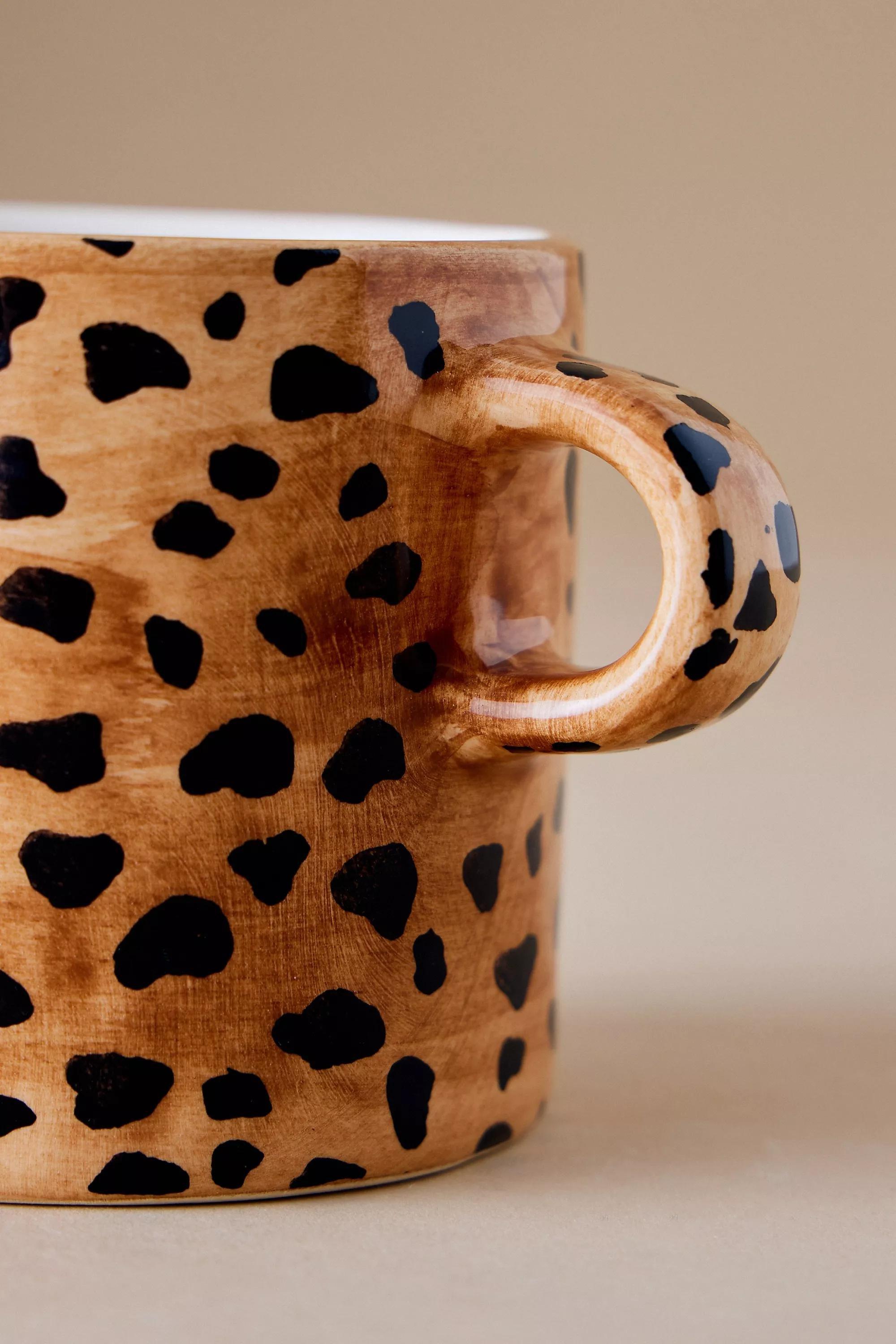 Anna + Nina Leopard Mug, Orange, A501_0080, large image number 2