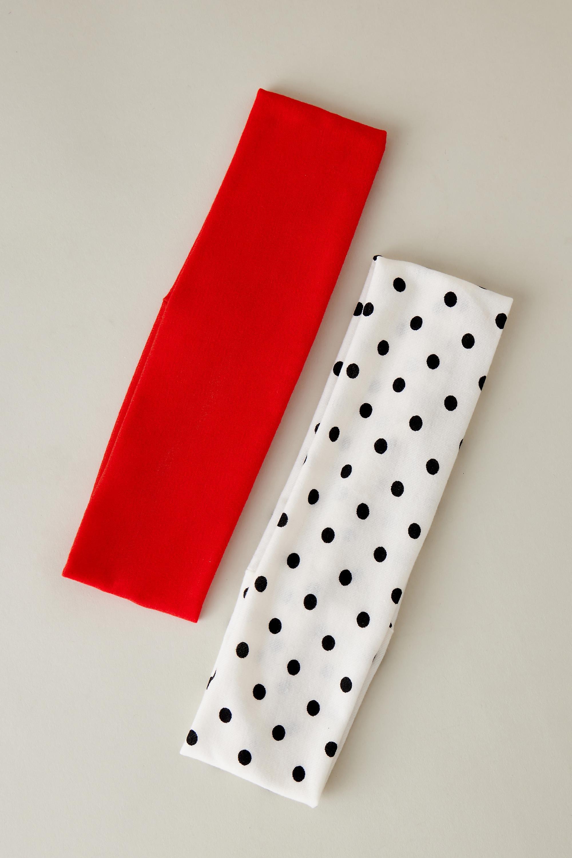 Jersey Stretch Headbands, Set Of 2, Red, A501_0060, large image number 0