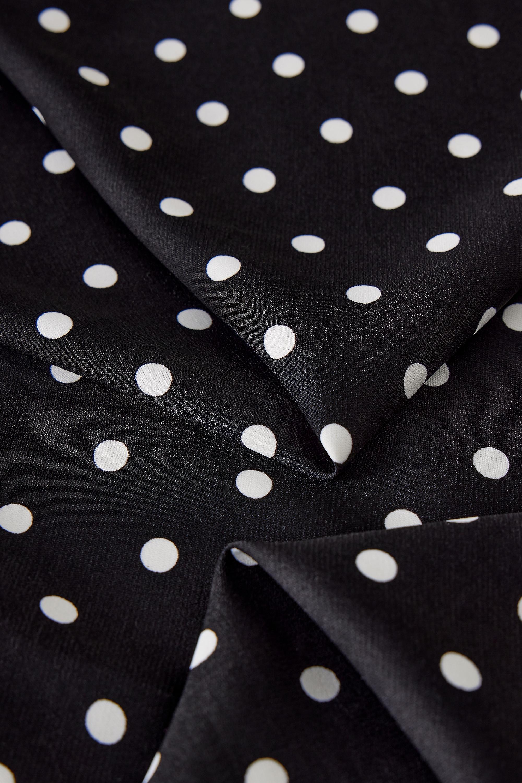 Polka Dot Print Head Scarf, Black, A501_0001, large image number 4