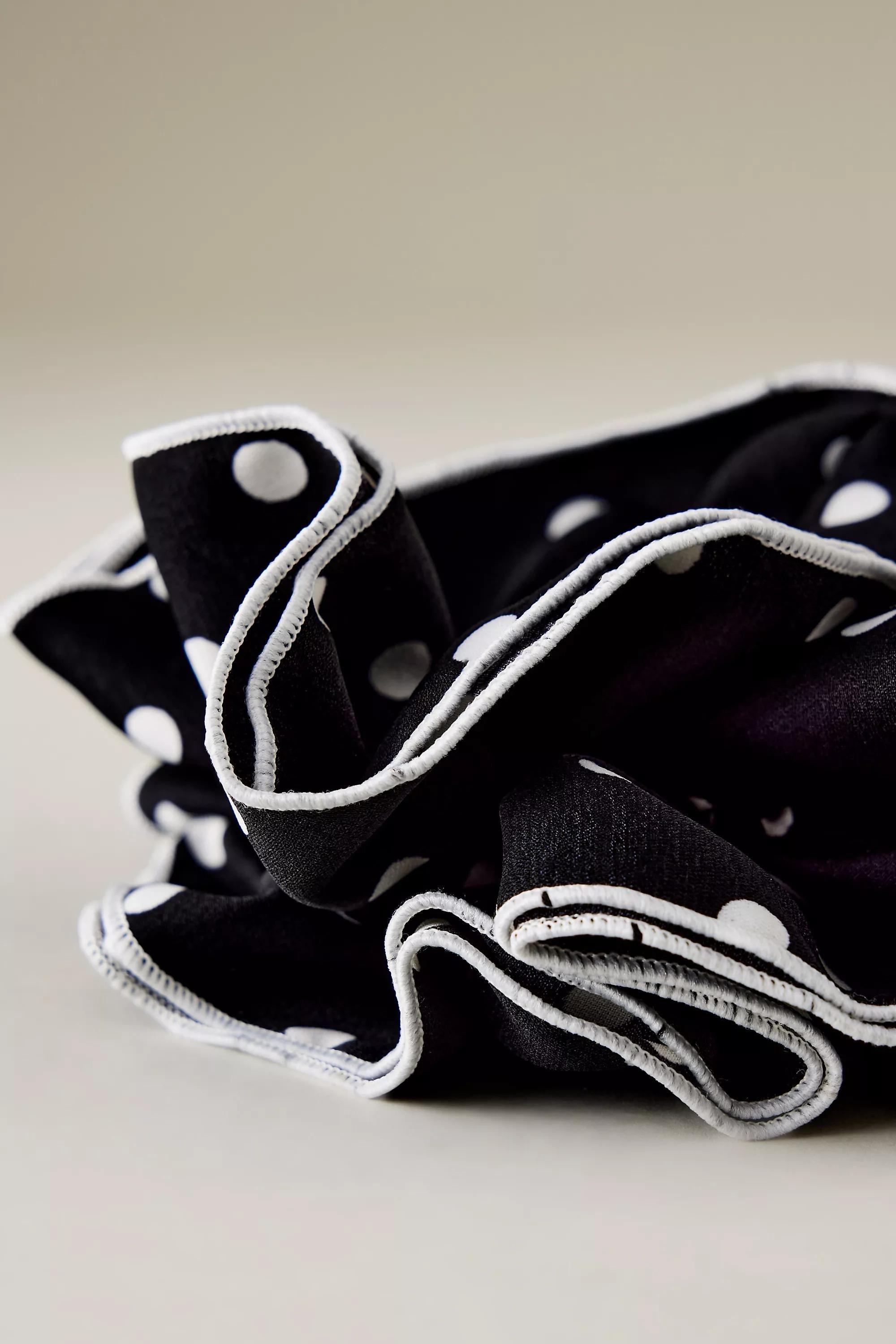 Polka Dot Hair Scrunchie, Black, A501_0001, large image number 3