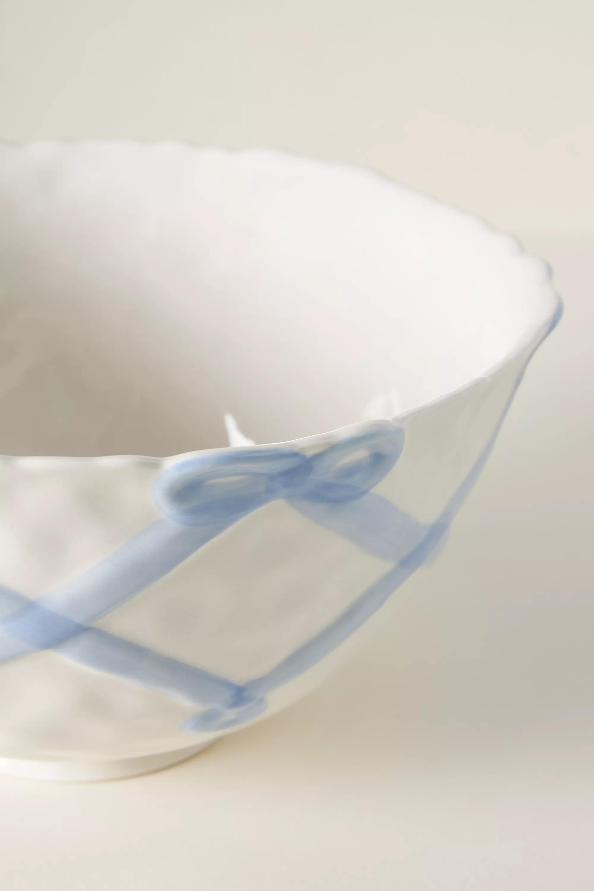 Benedita Bow Ceramic Stoneware Serve Bowl, Blue, A501_0045, large image number 1