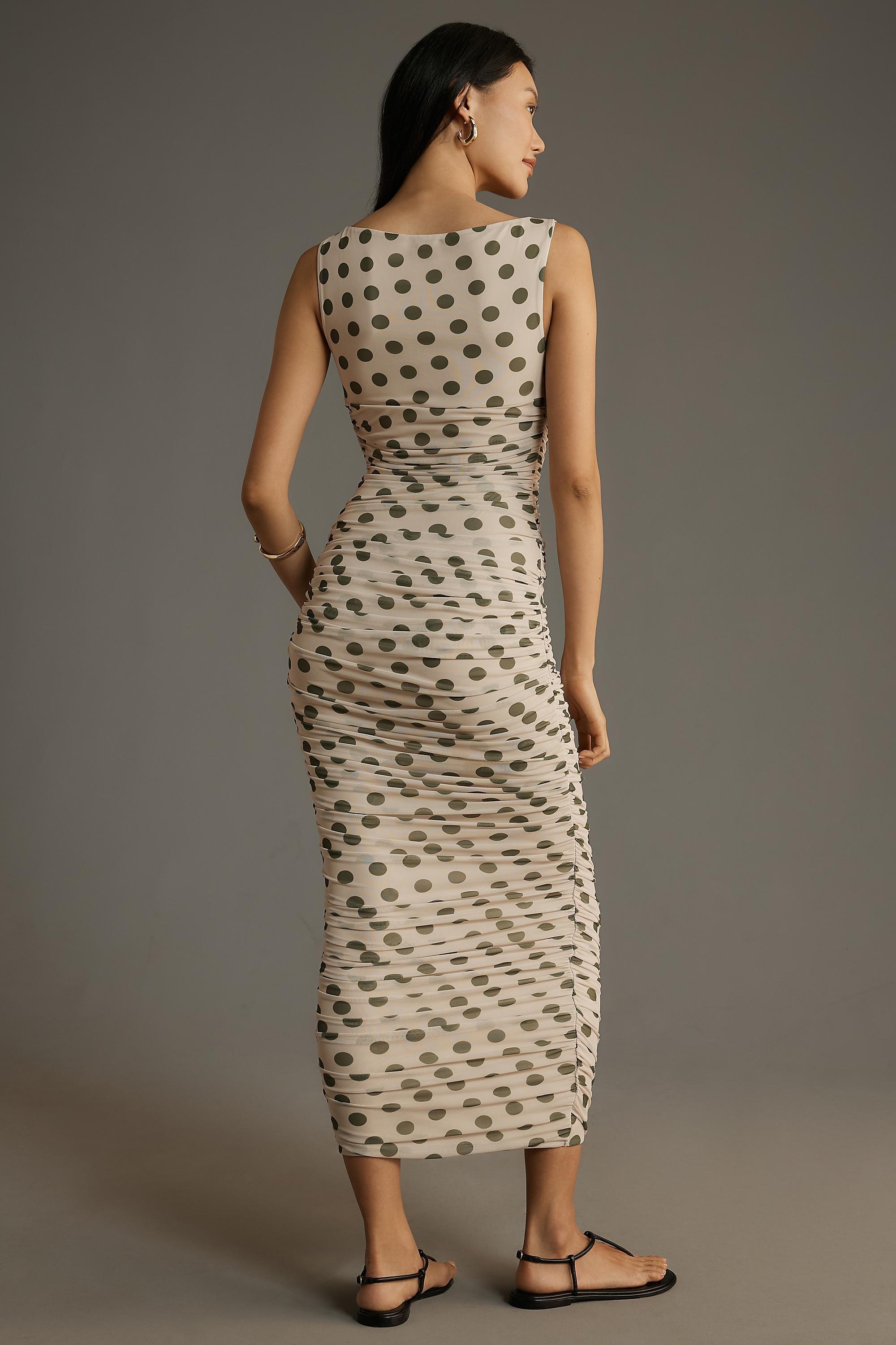 Afrm Aisla Mesh Midi Dress, Beige, , large image number 2