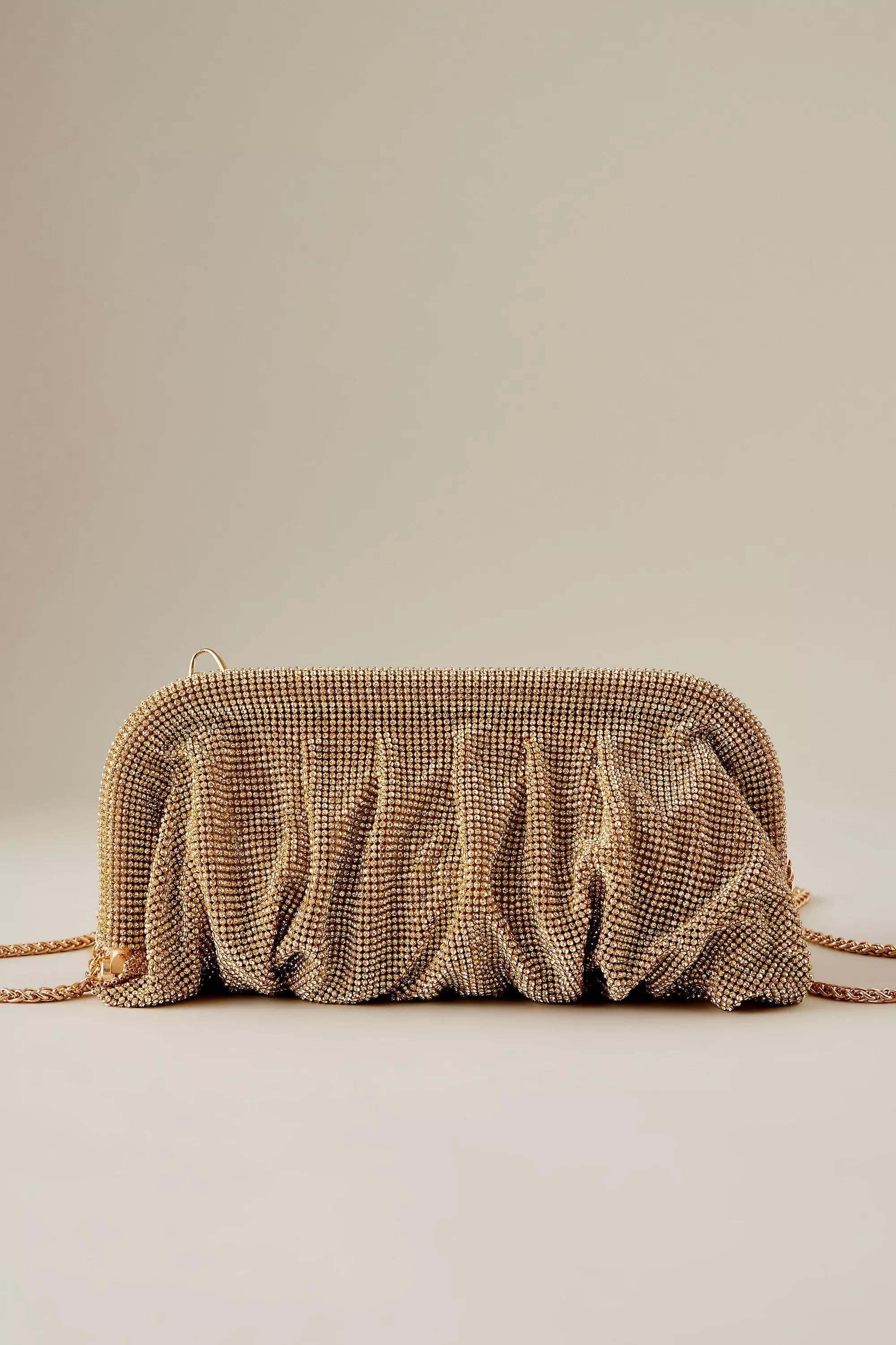 Anthropologie Ruched Clutch, Gold, A501_0070, large image number 0