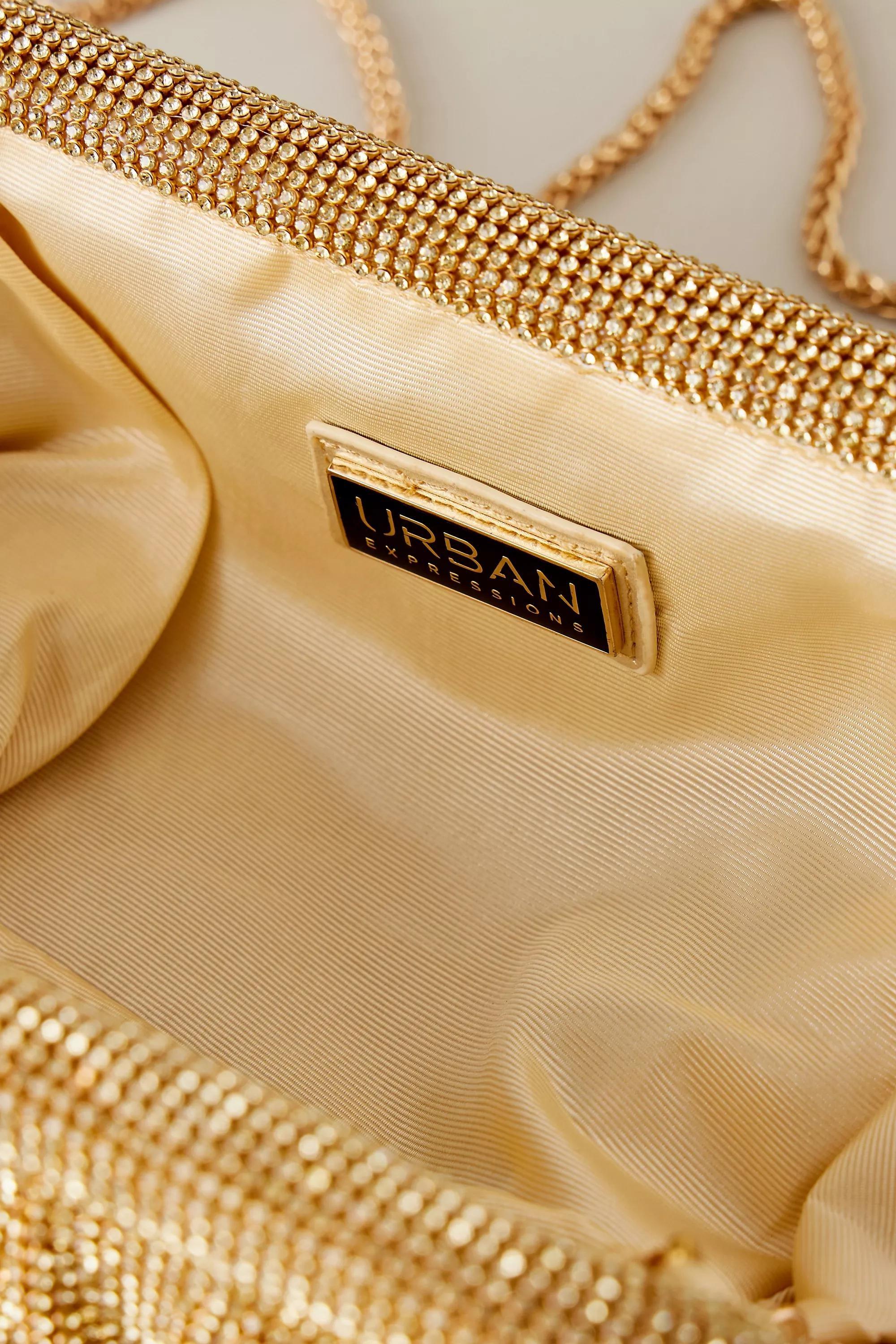 Anthropologie Ruched Clutch, Gold, A501_0070, large image number 2