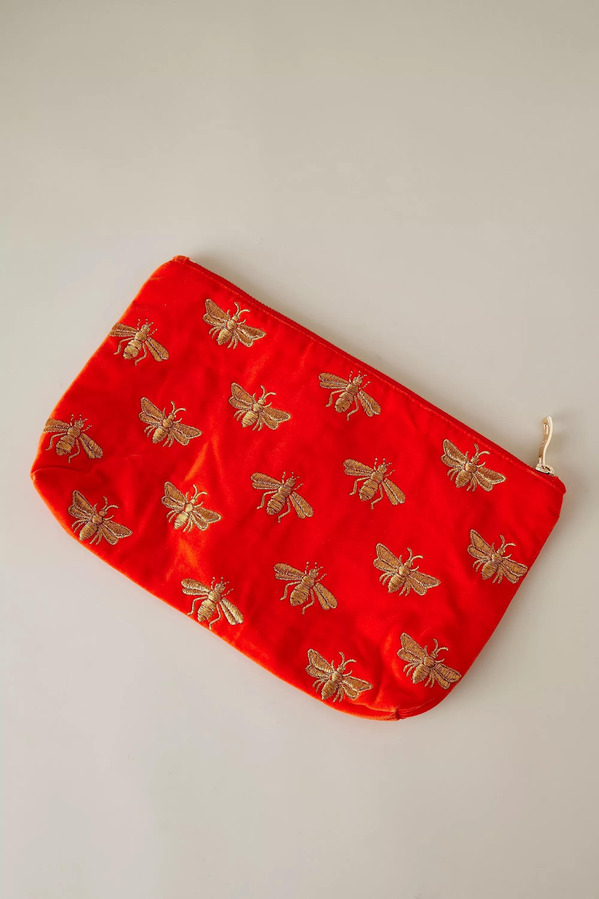 Elizabeth Scarlett Bee Velvet Everyday Purse, Red, A501_0060, large image number 0