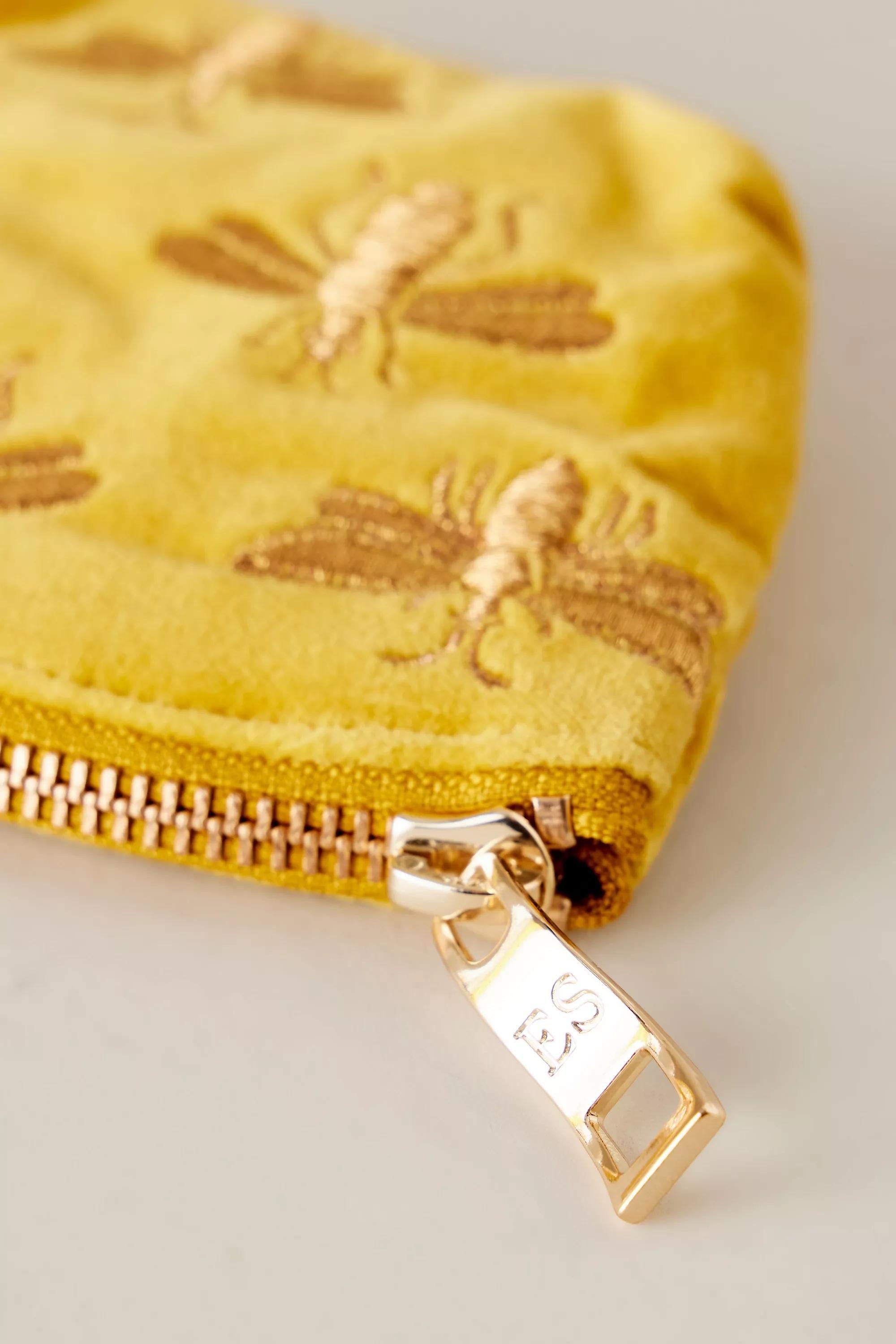 Elizabeth Scarlett Bee Velvet Coin Purse, Yellow, A501_0074, large image number 1