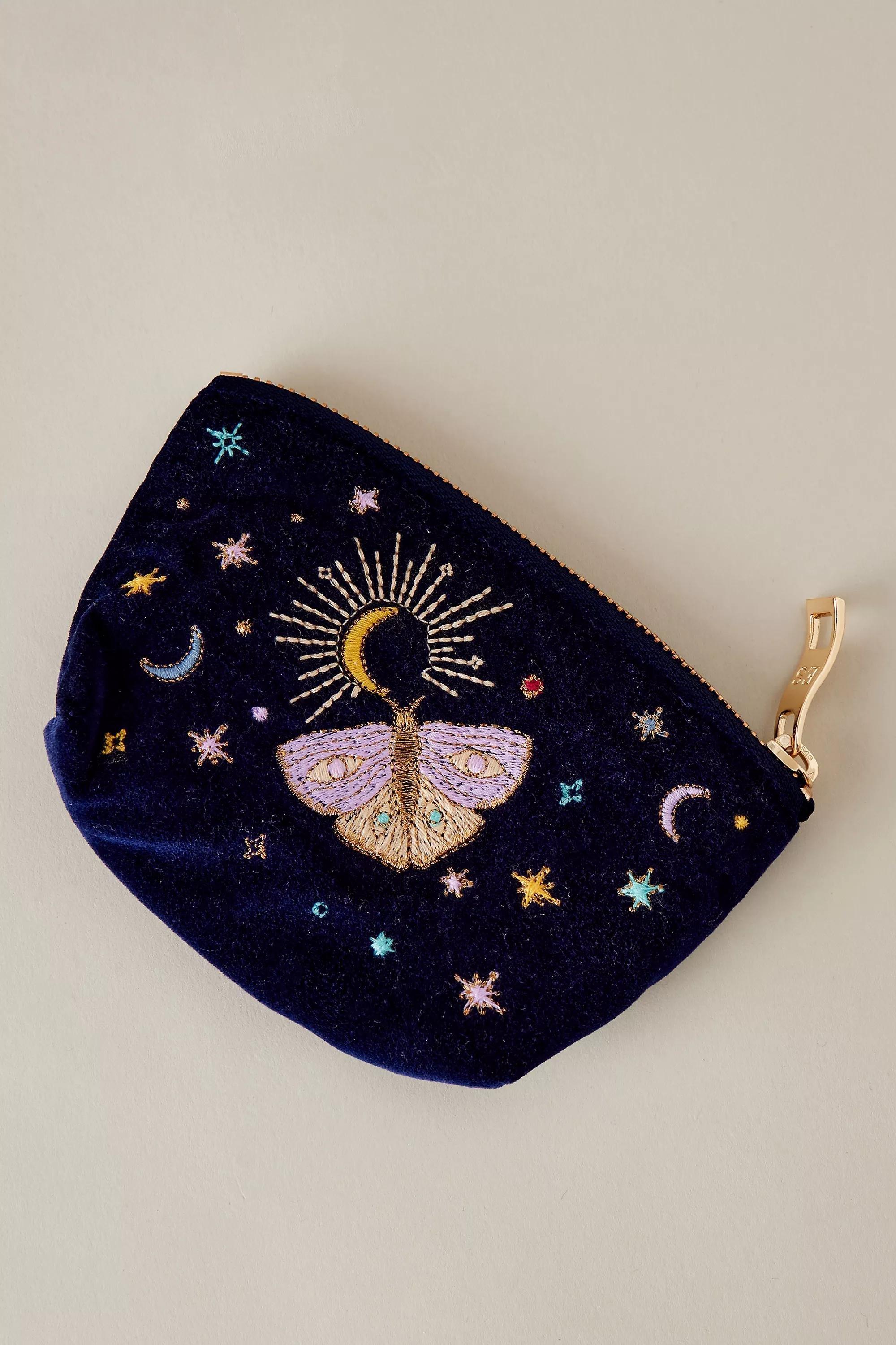 Elizabeth Scarlett Mystic Velvet Coin Purse, Navy, A501_0041, large image number 0