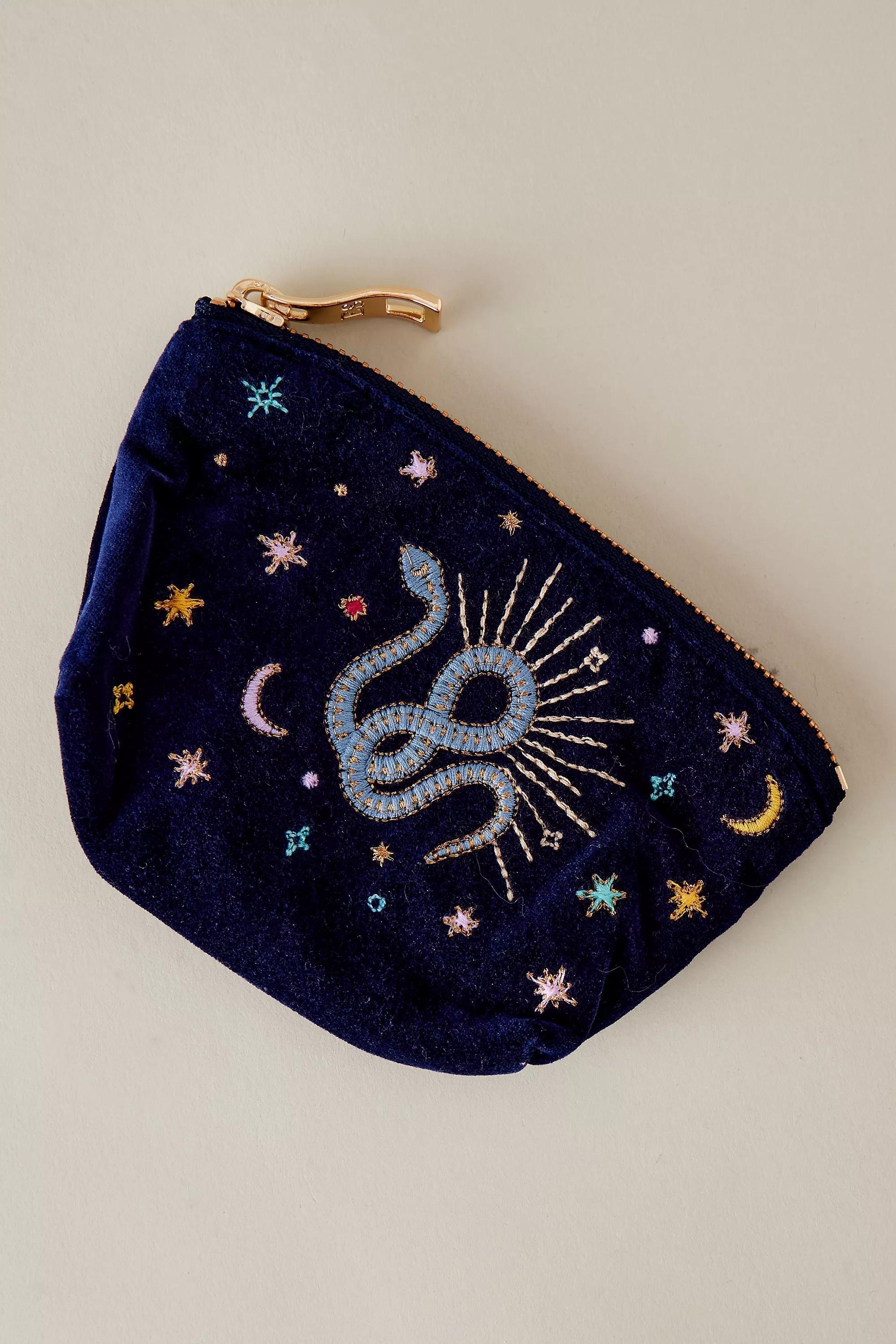 Elizabeth Scarlett Mystic Velvet Coin Purse, Navy, A501_0041, large image number 2